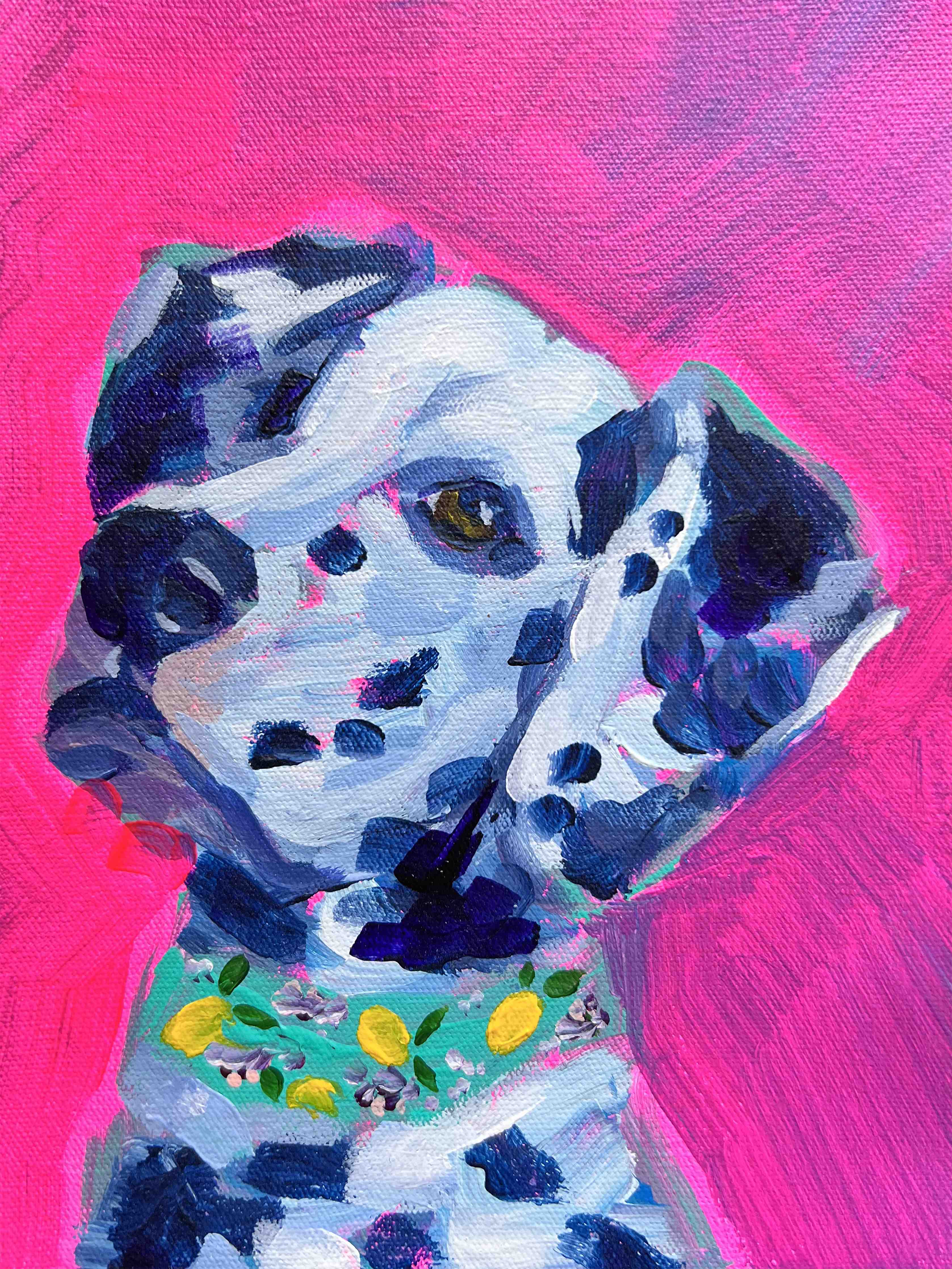 Große Wandbilder-Hundeportrait in leuchtenden Farben