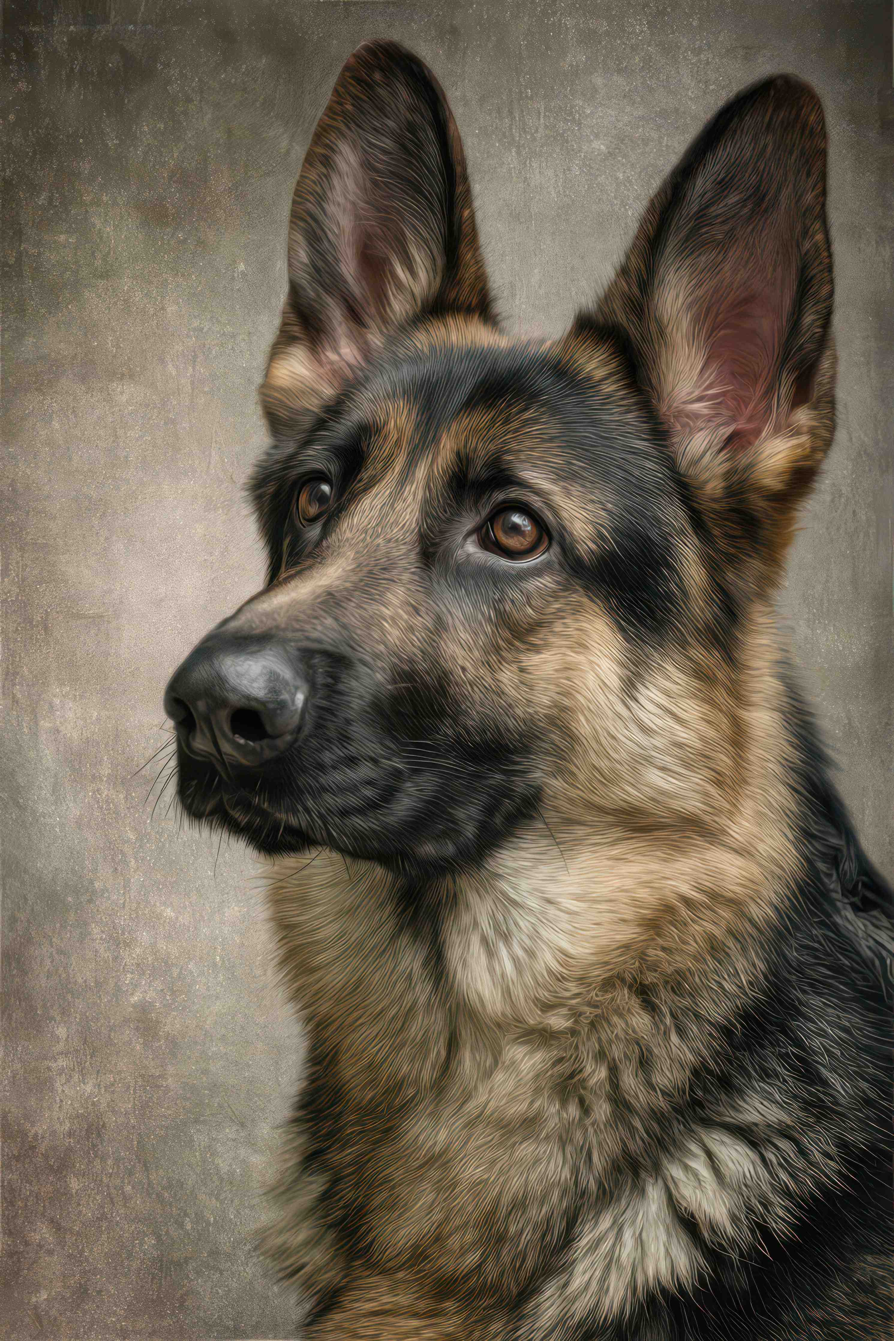 Große Wandbilder-Hundeportrait mit natürlichem Hintergrund