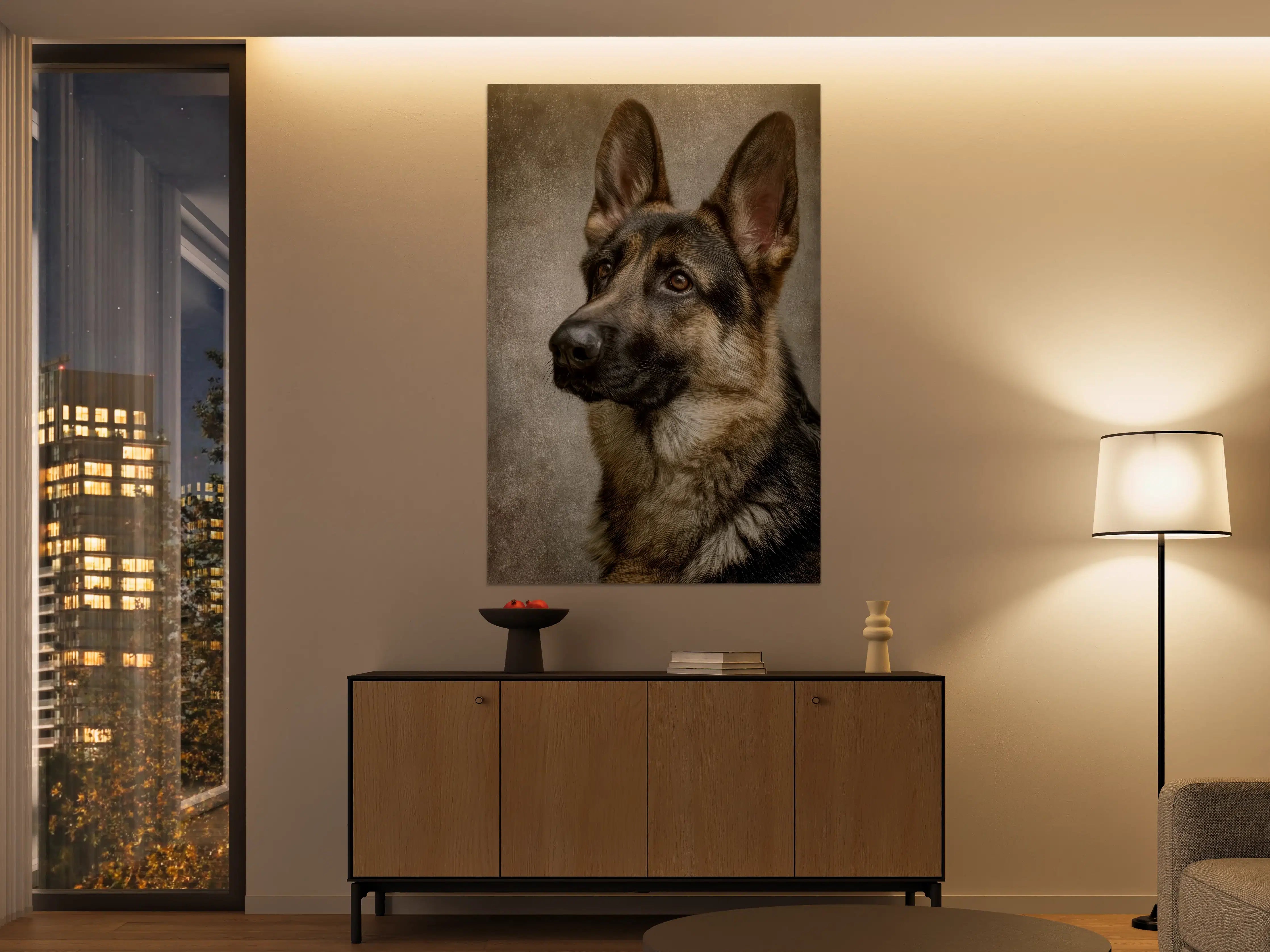 Große Wandbilder - Hundeportrait mit natürlichem Hintergrund