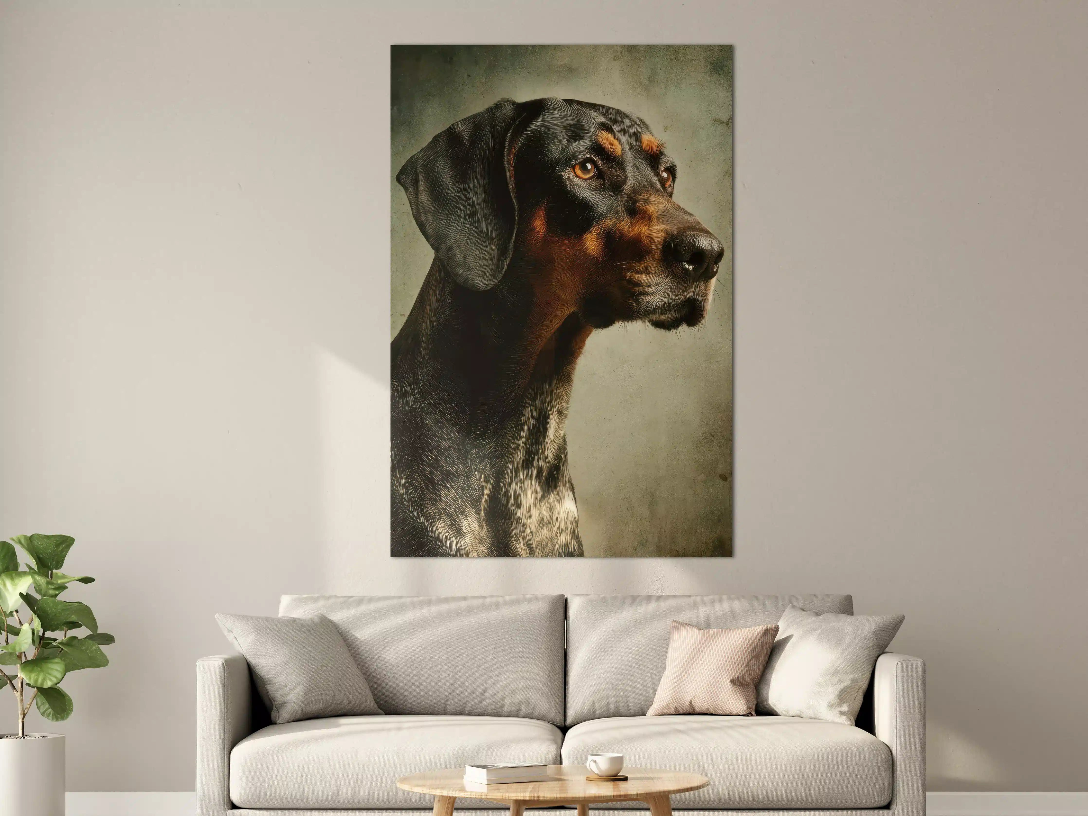 Große Wandbilder - Hundeportrait mit warmen Tönen