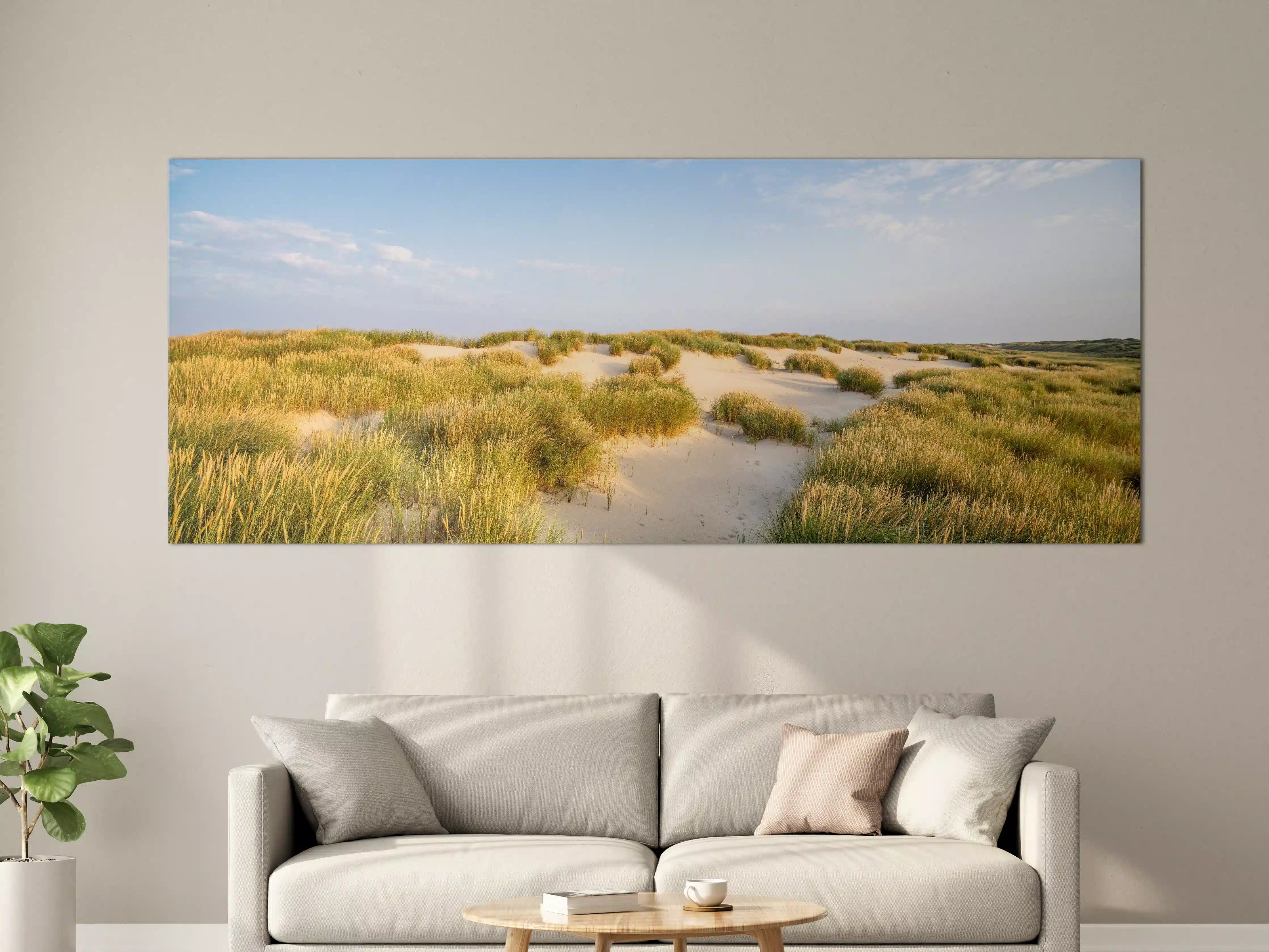 Große Wandbilder - Idyllische Dünenlandschaft mit goldenem Gras
