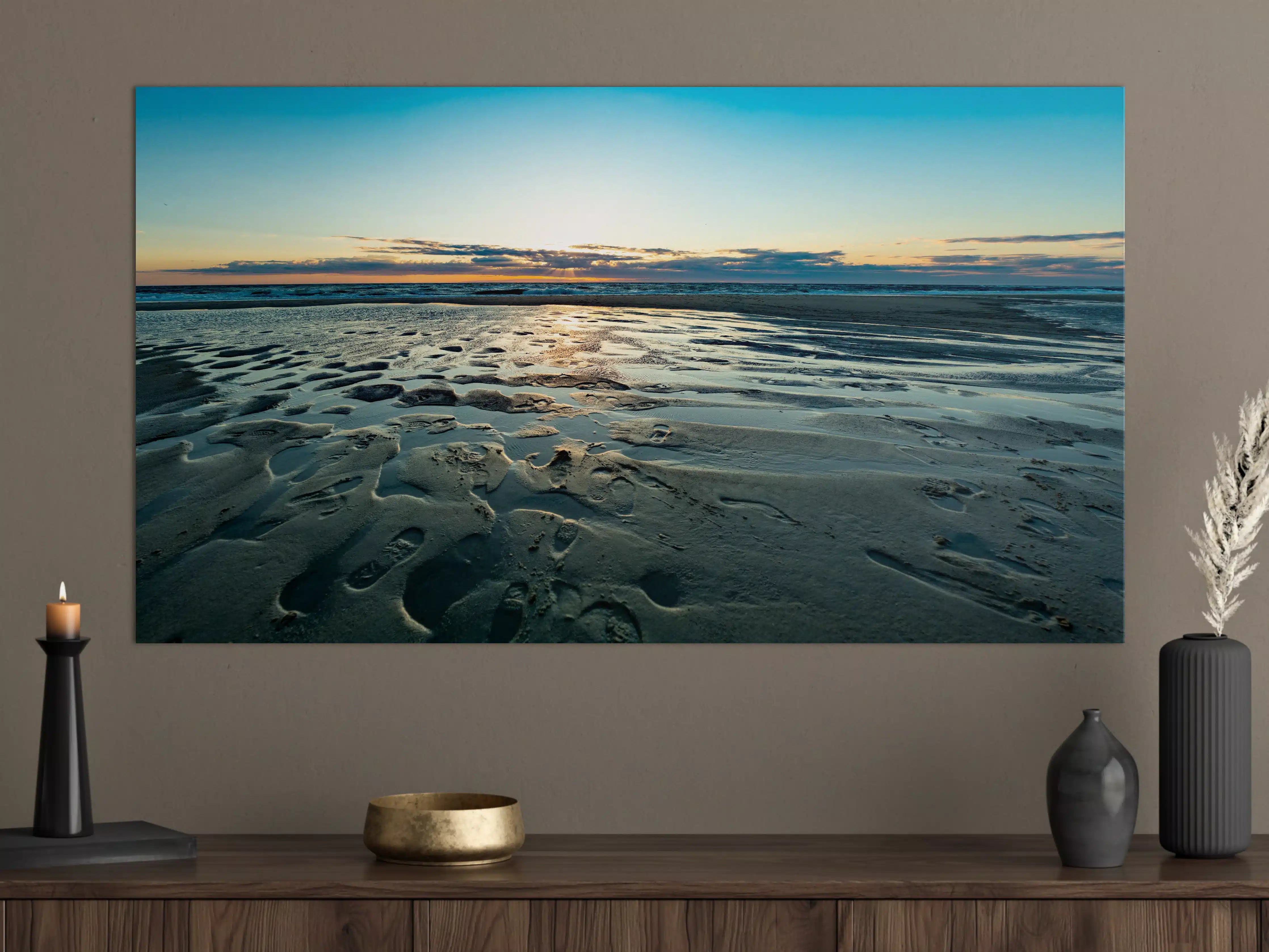 Große Wandbilder - Idyllische Strandlandschaft bei Sonnenuntergang