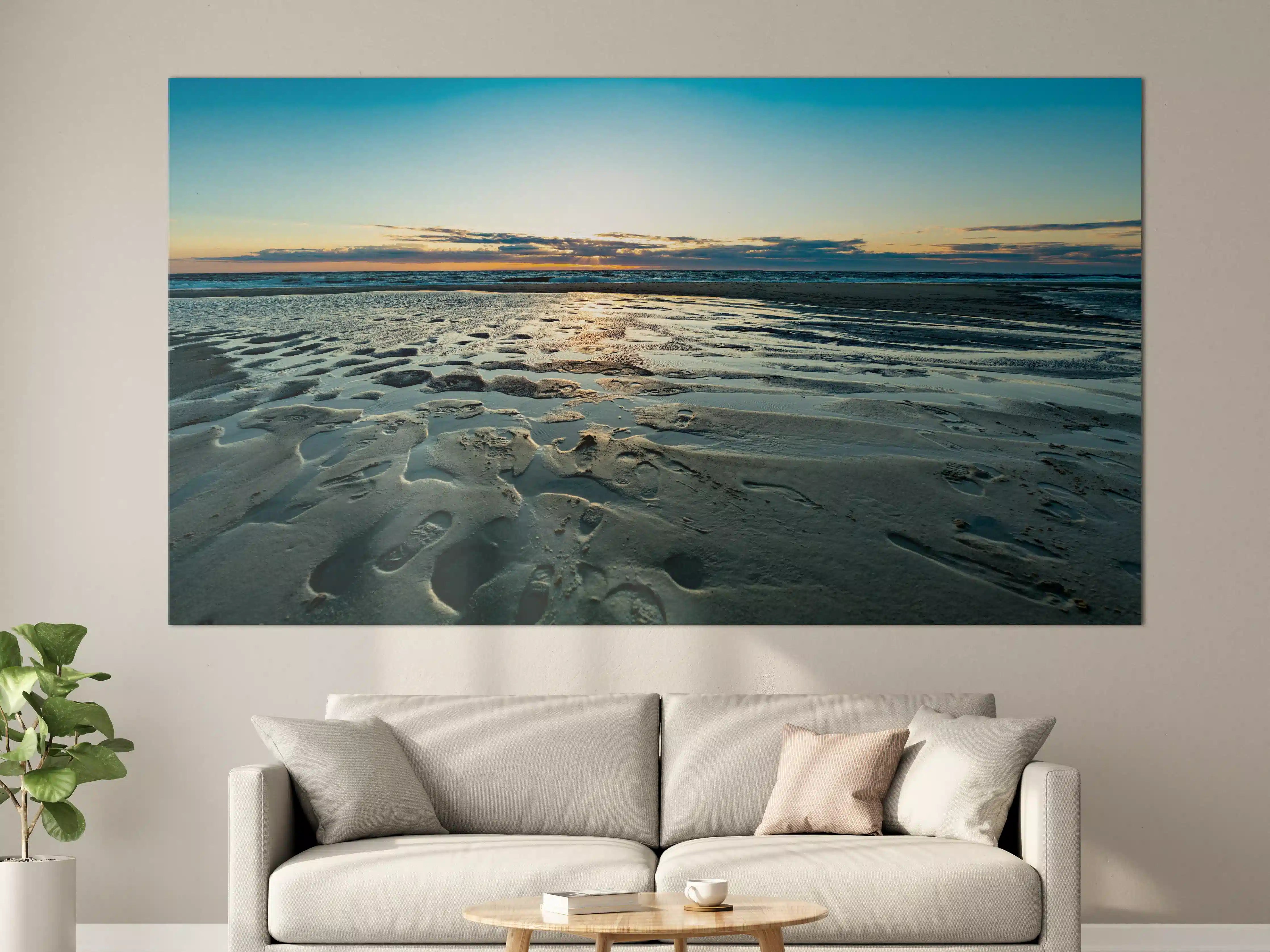 Große Wandbilder - Idyllische Strandlandschaft bei Sonnenuntergang