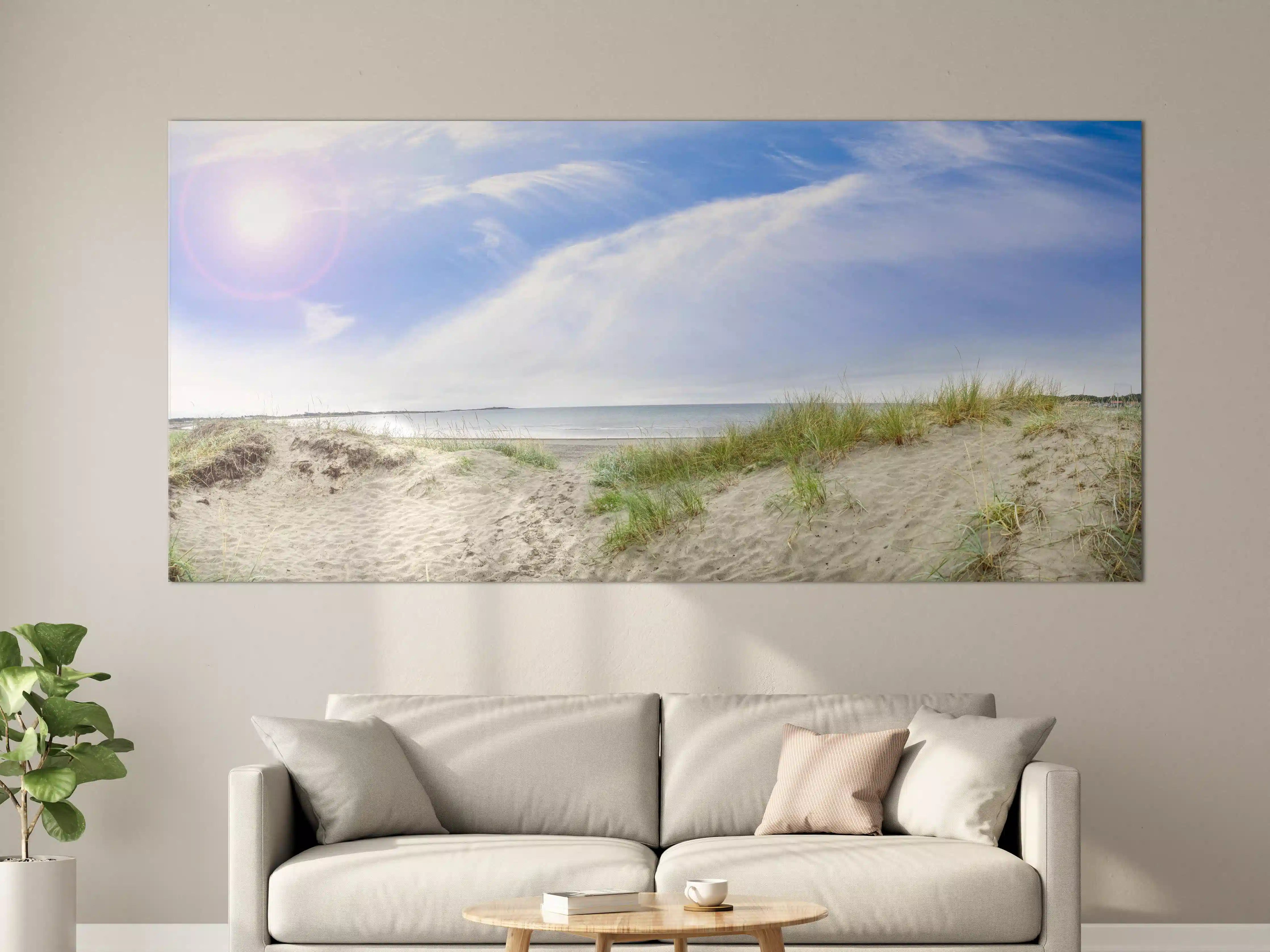 Große Wandbilder - Idyllische Strandlandschaft mit Himmel und Meer