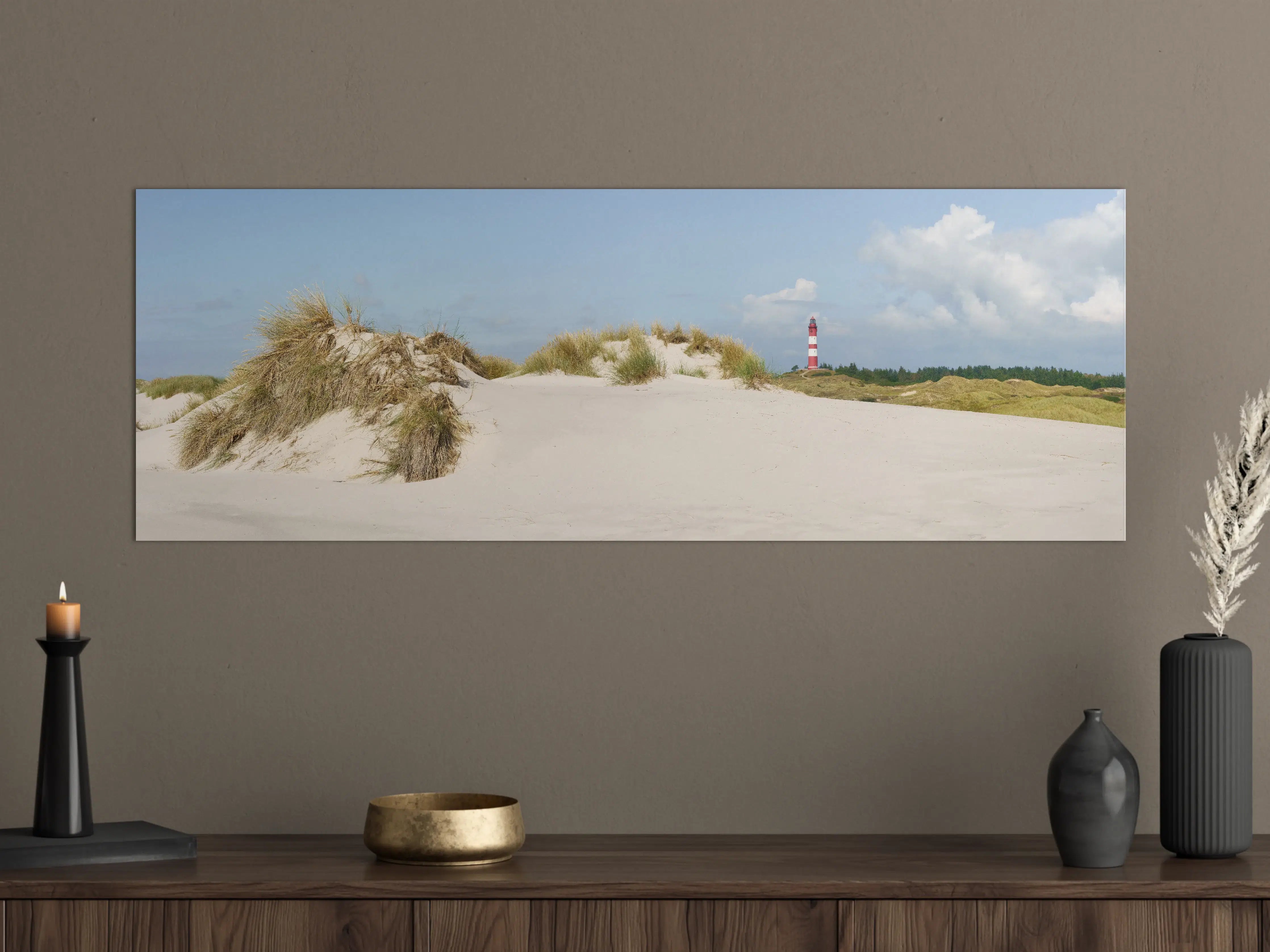 Große Wandbilder - Idyllische Strandlandschaft mit Leuchtturm