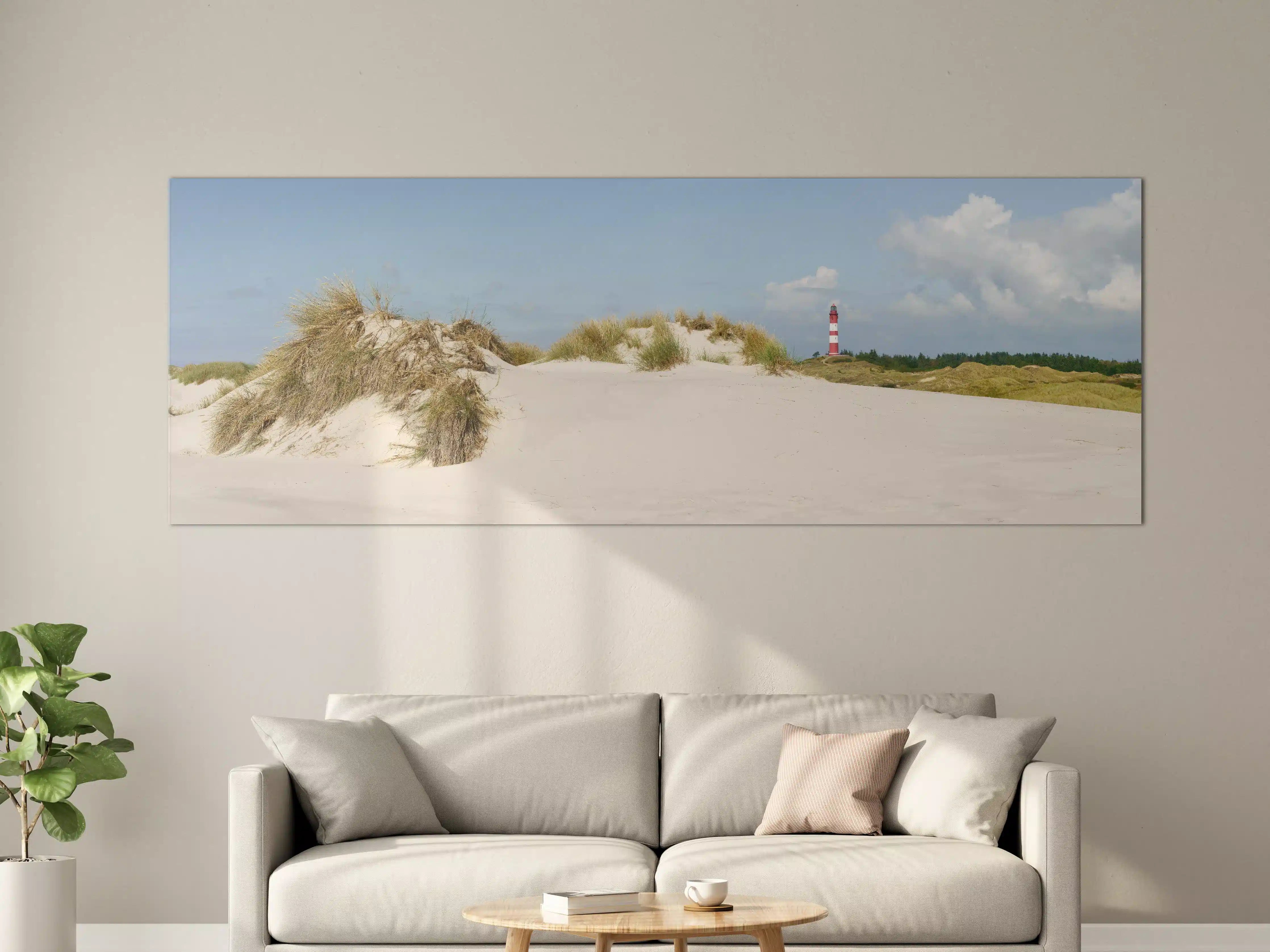 Große Wandbilder - Idyllische Strandlandschaft mit Leuchtturm