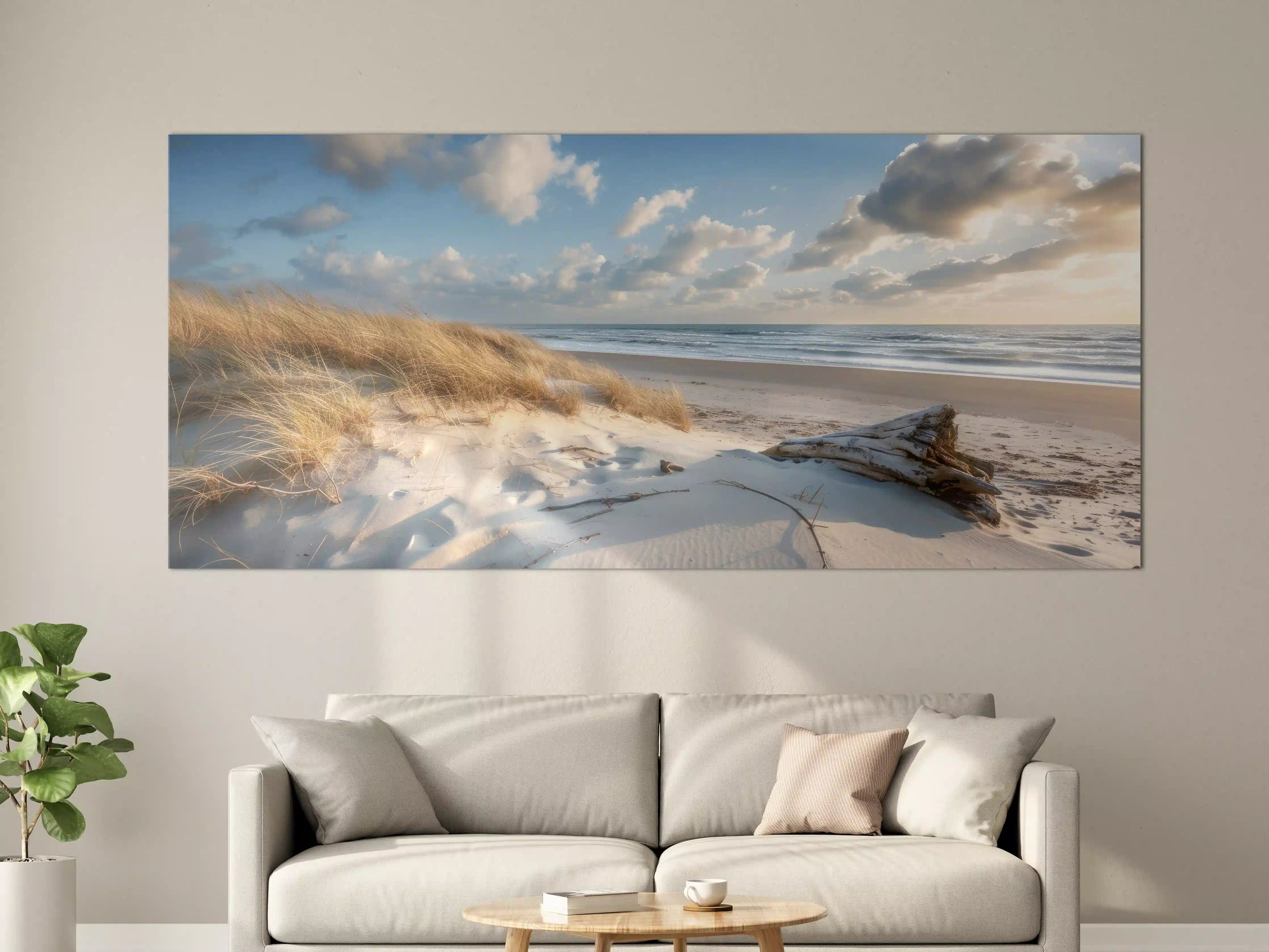 Große Wandbilder - Idyllischer Strand mit Grautönen