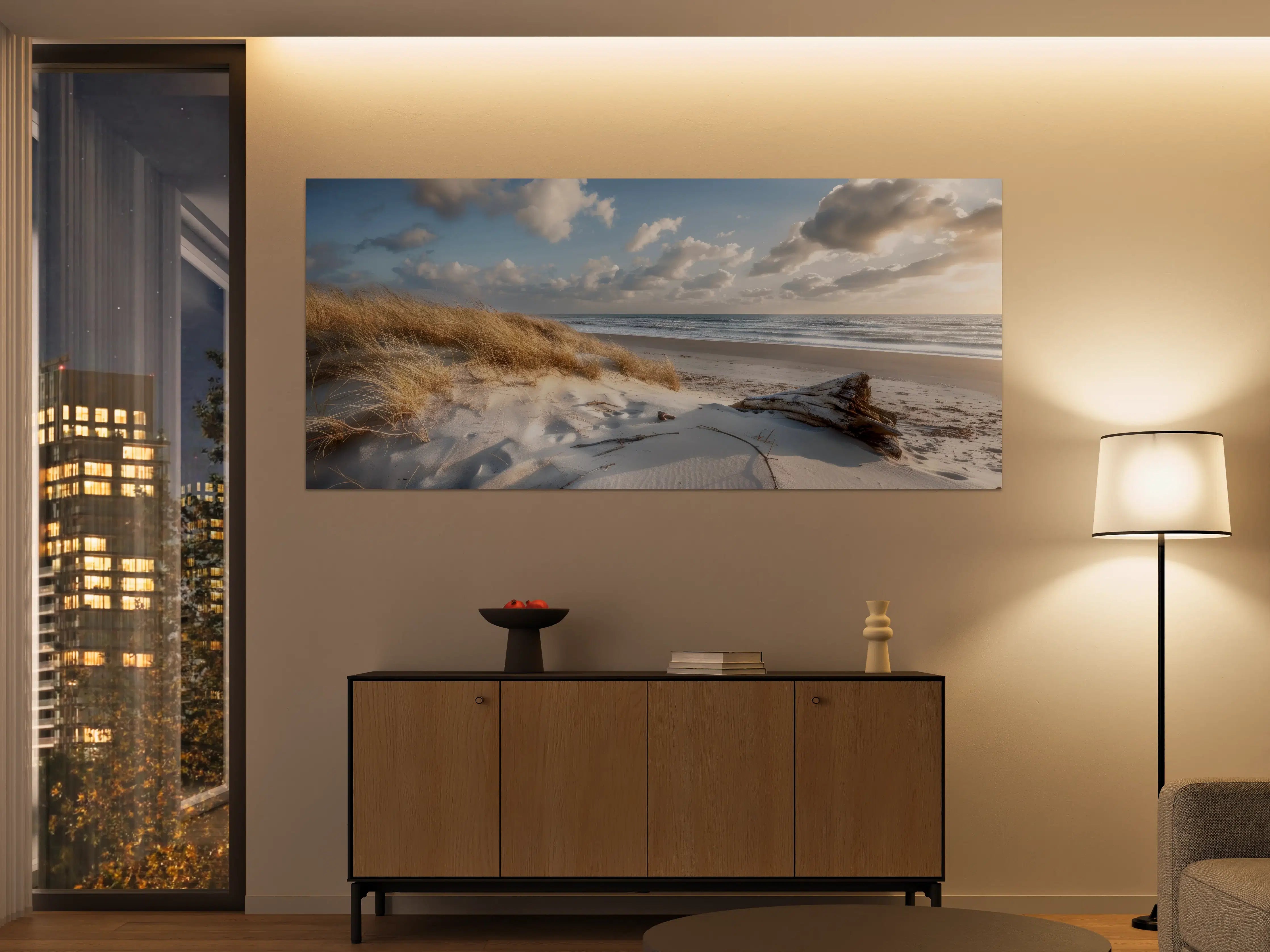 Große Wandbilder - Idyllischer Strand mit Grautönen