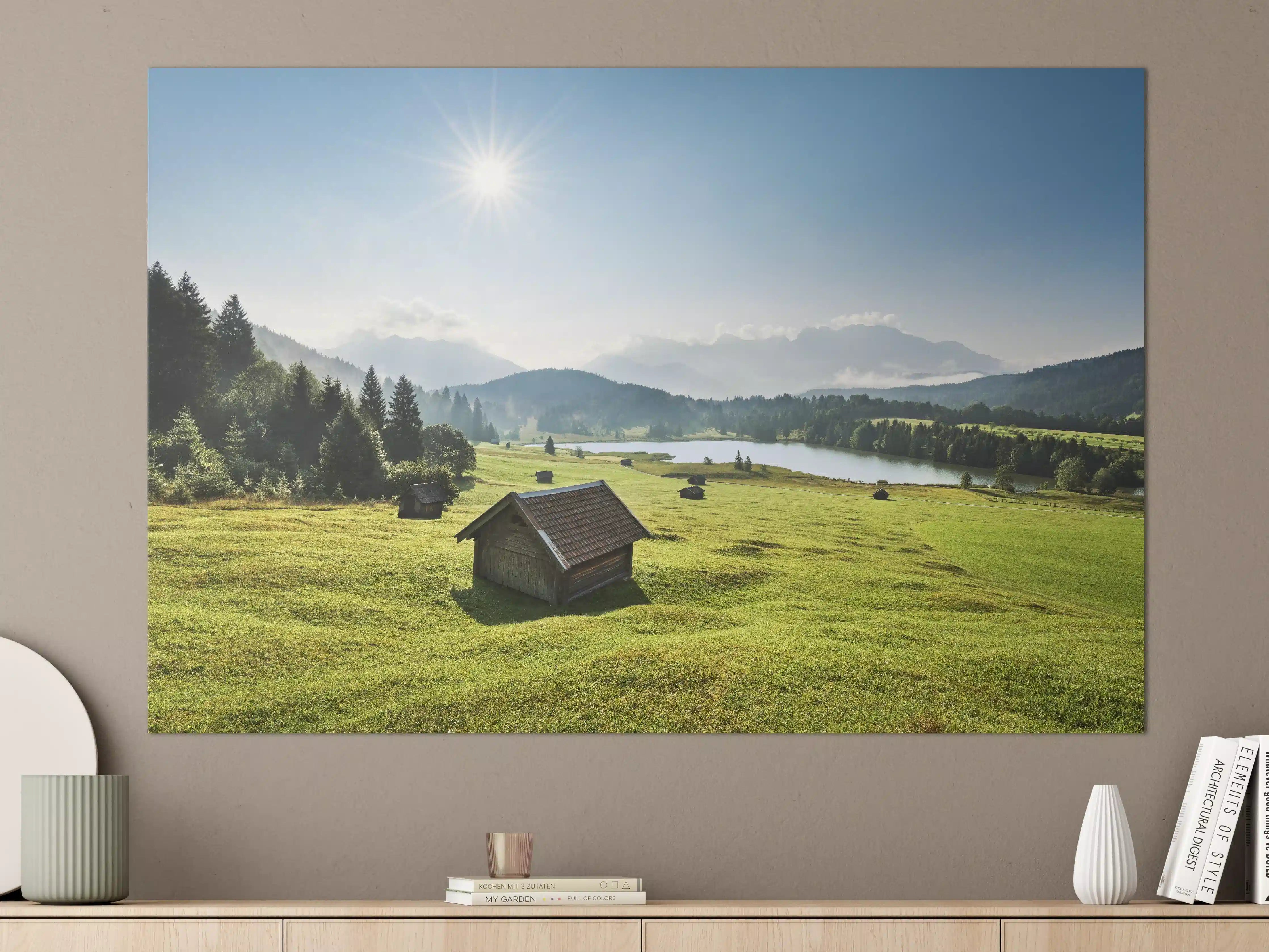 Große Wandbilder - Idyllisches Alpenpanorama mit See