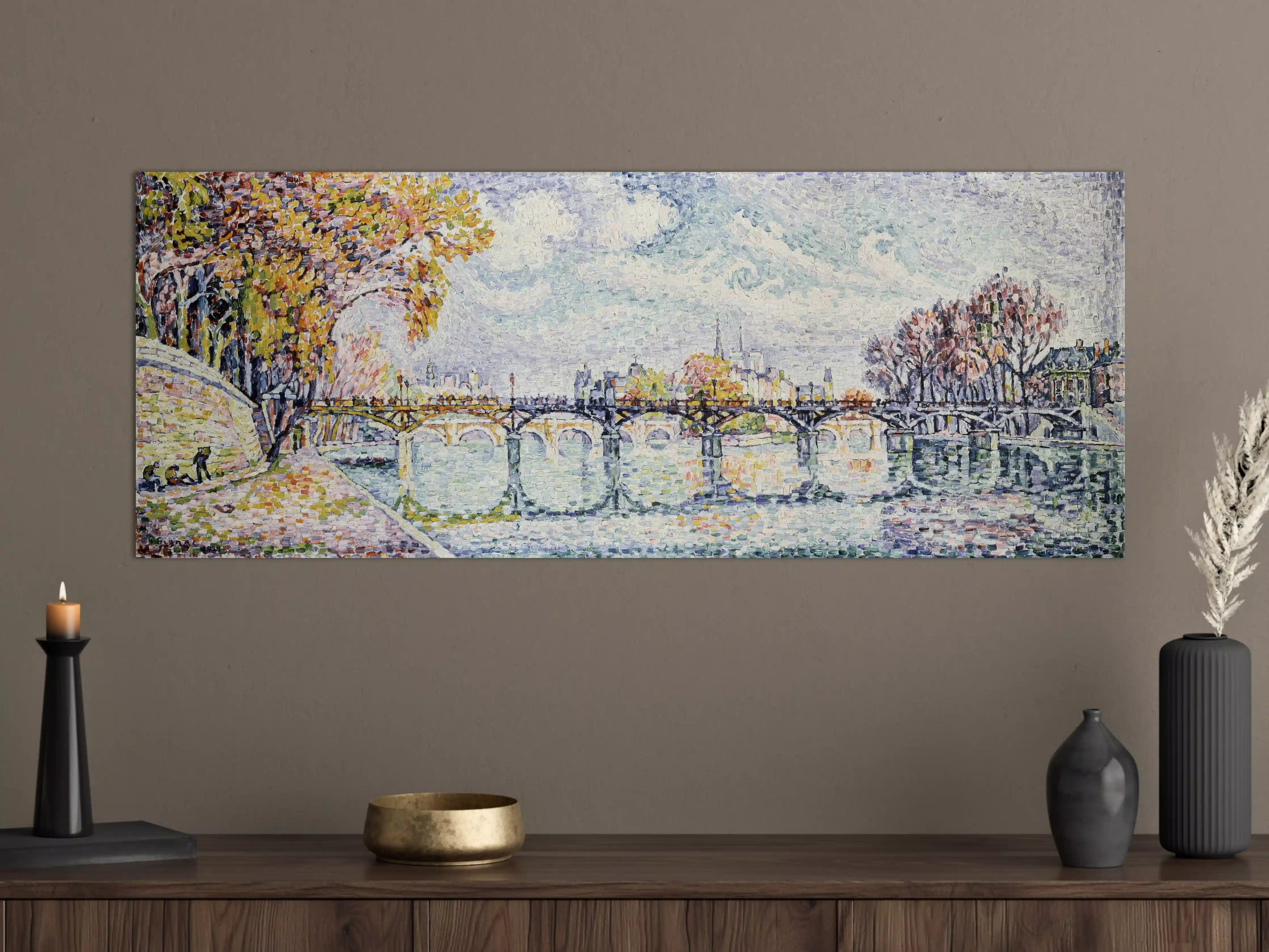Große Wandbilder - Impressionistische Brückenlandschaft mit Wasser