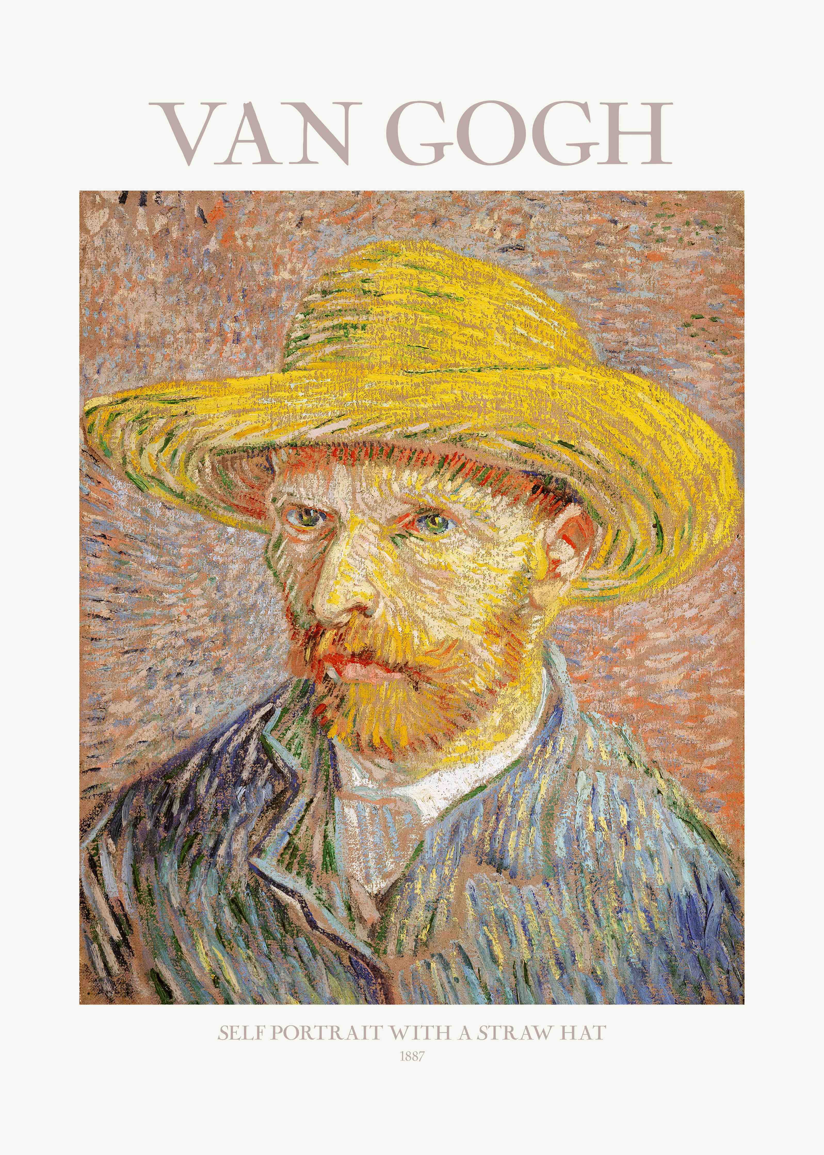 Große Wandbilder-Impressionistisches Van Gogh Selbstporträt mit Strohhut