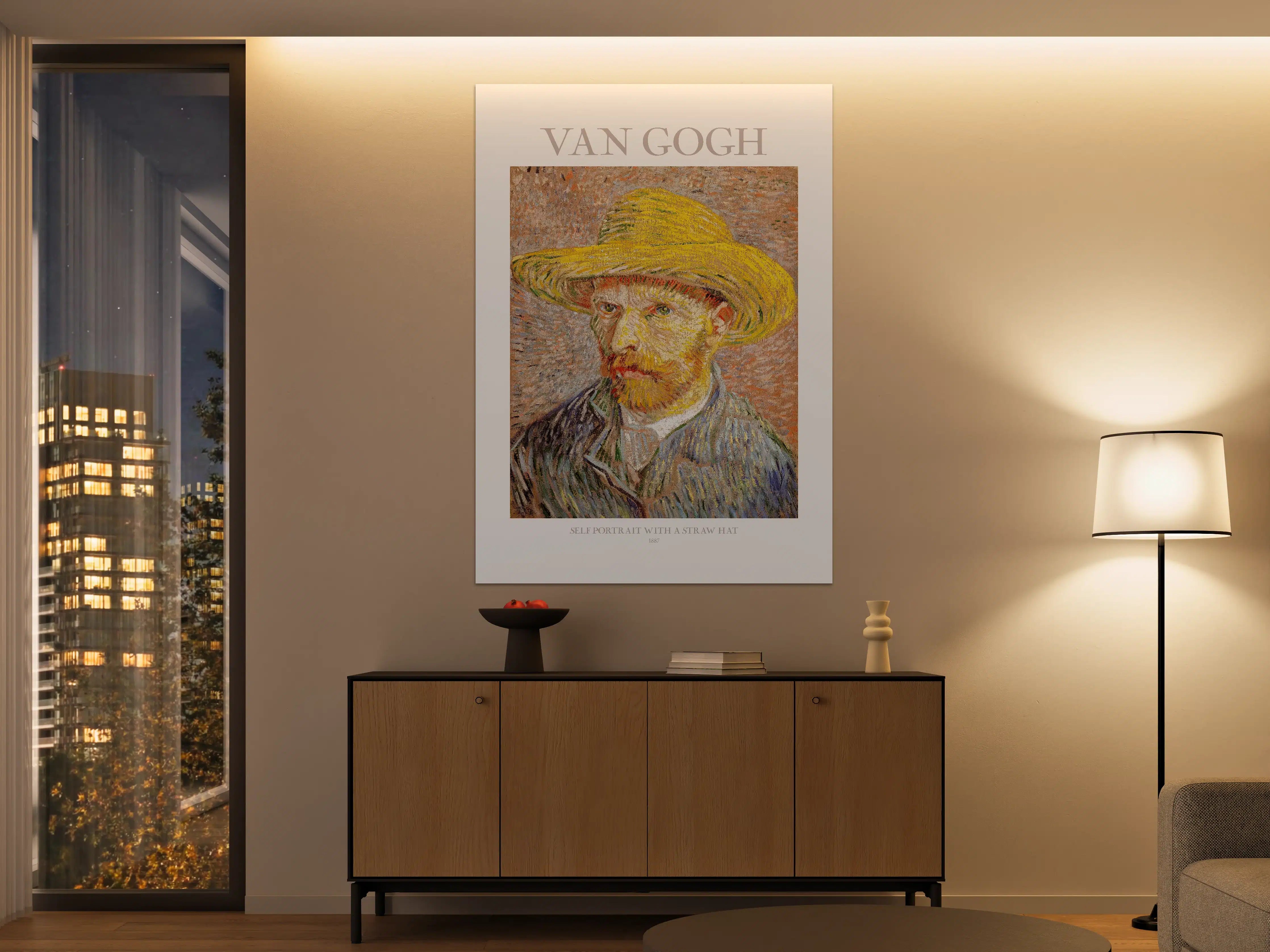 Große Wandbilder - Impressionistisches Van Gogh Selbstporträt mit Strohhut
