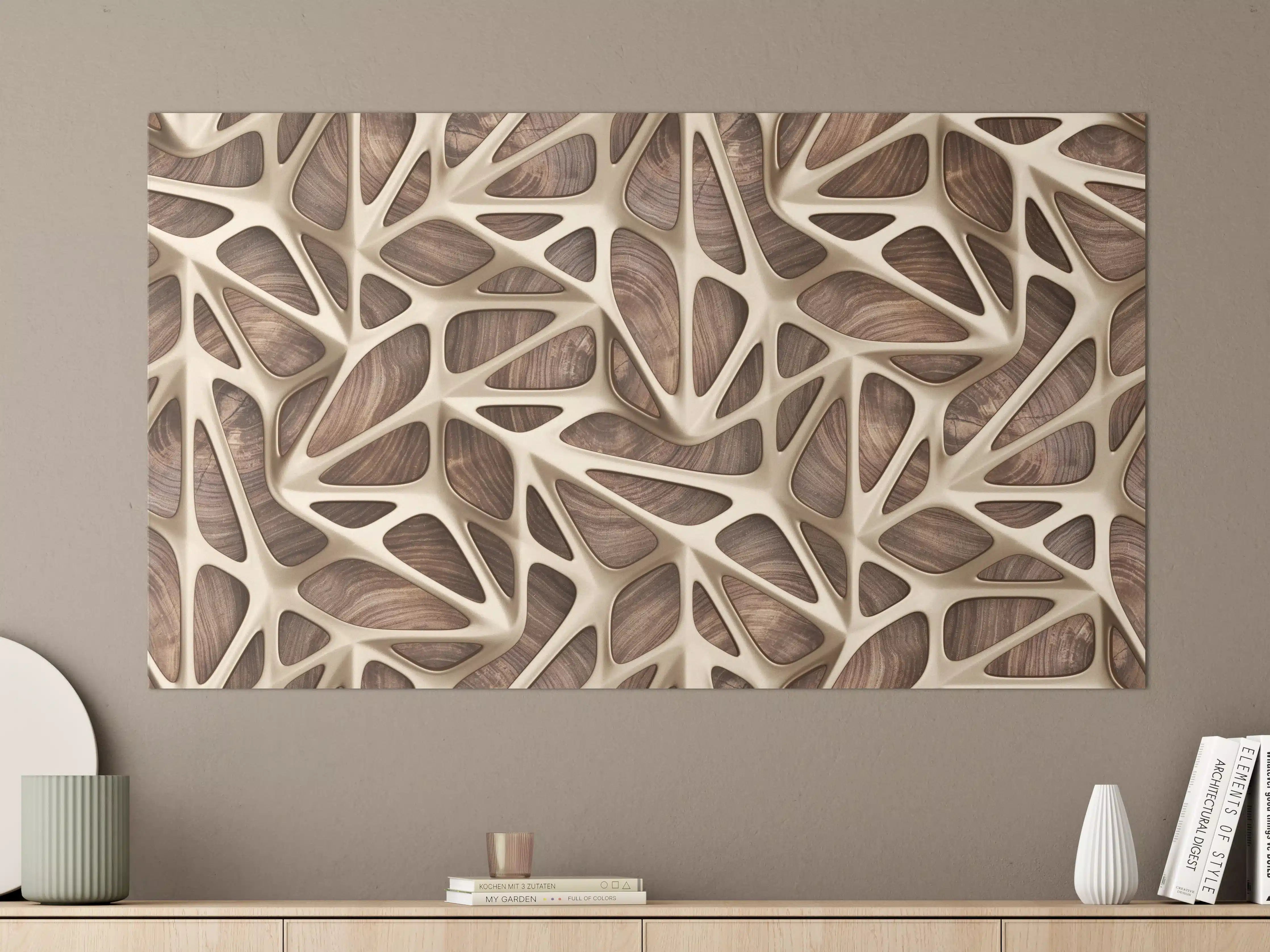 Große Wandbilder - Innovatives Holzdesign mit organischer Struktur