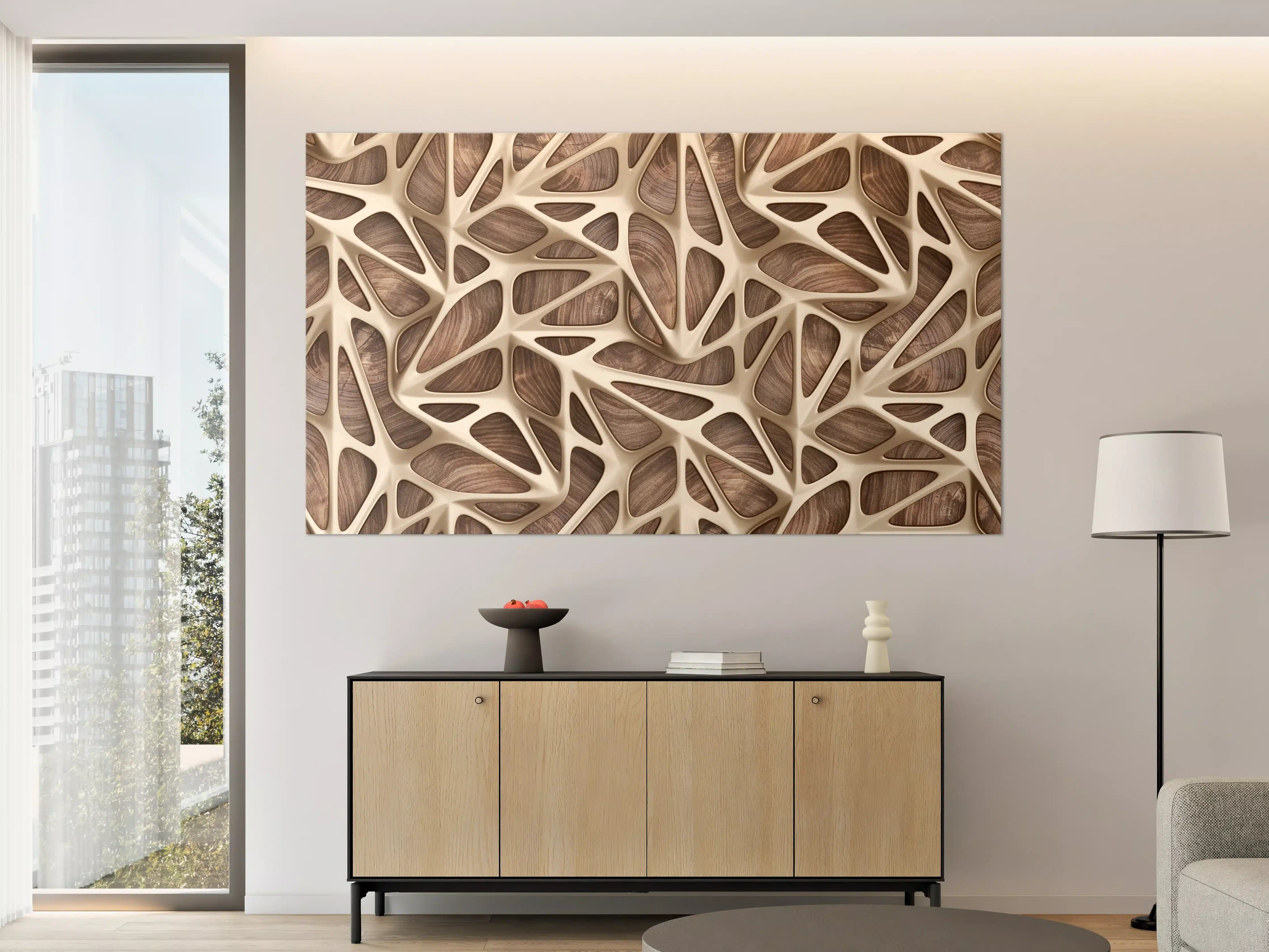 Große Wandbilder - Innovatives Holzdesign mit organischer Struktur