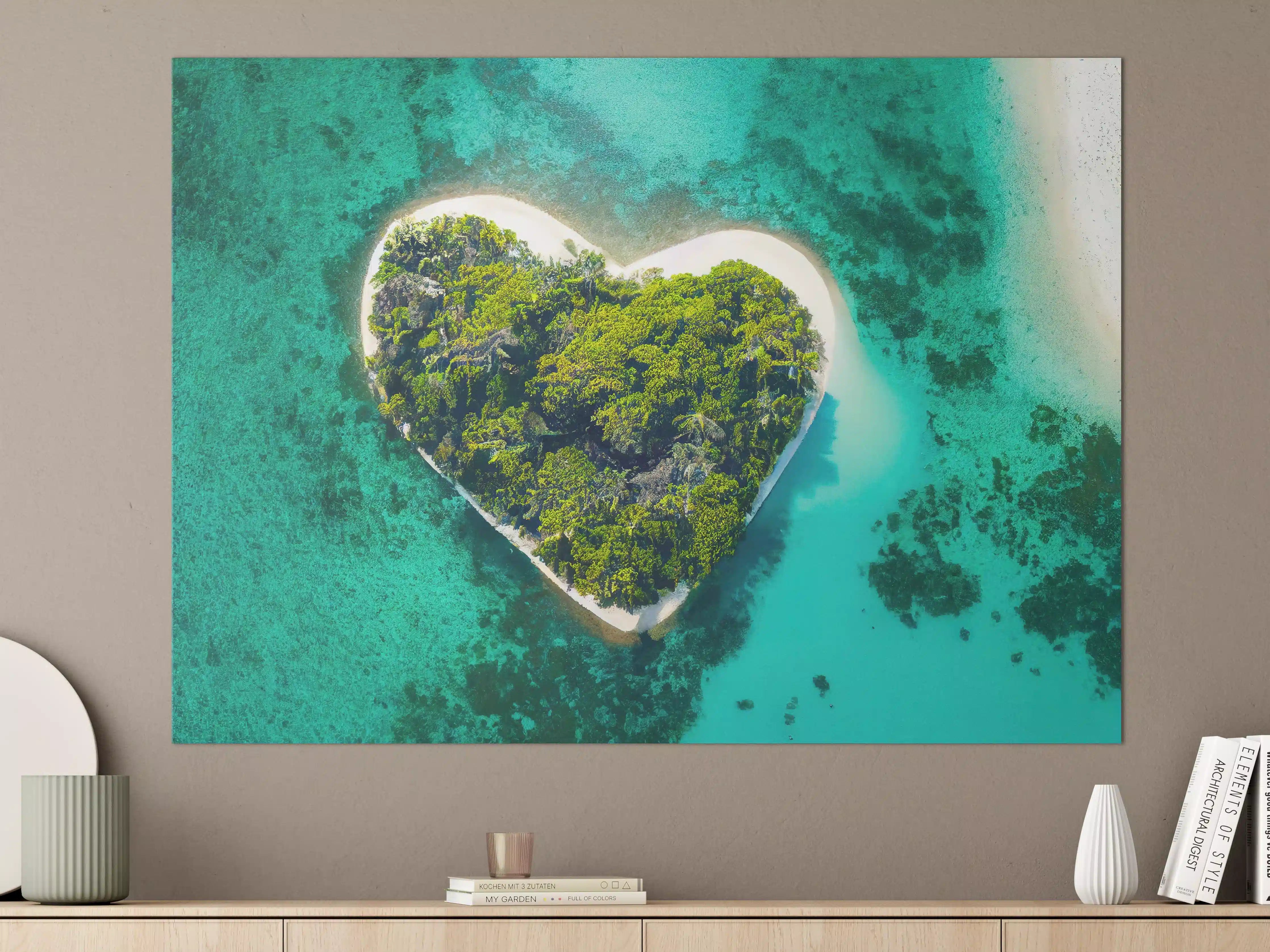 Große Wandbilder - Insel in Herzform
