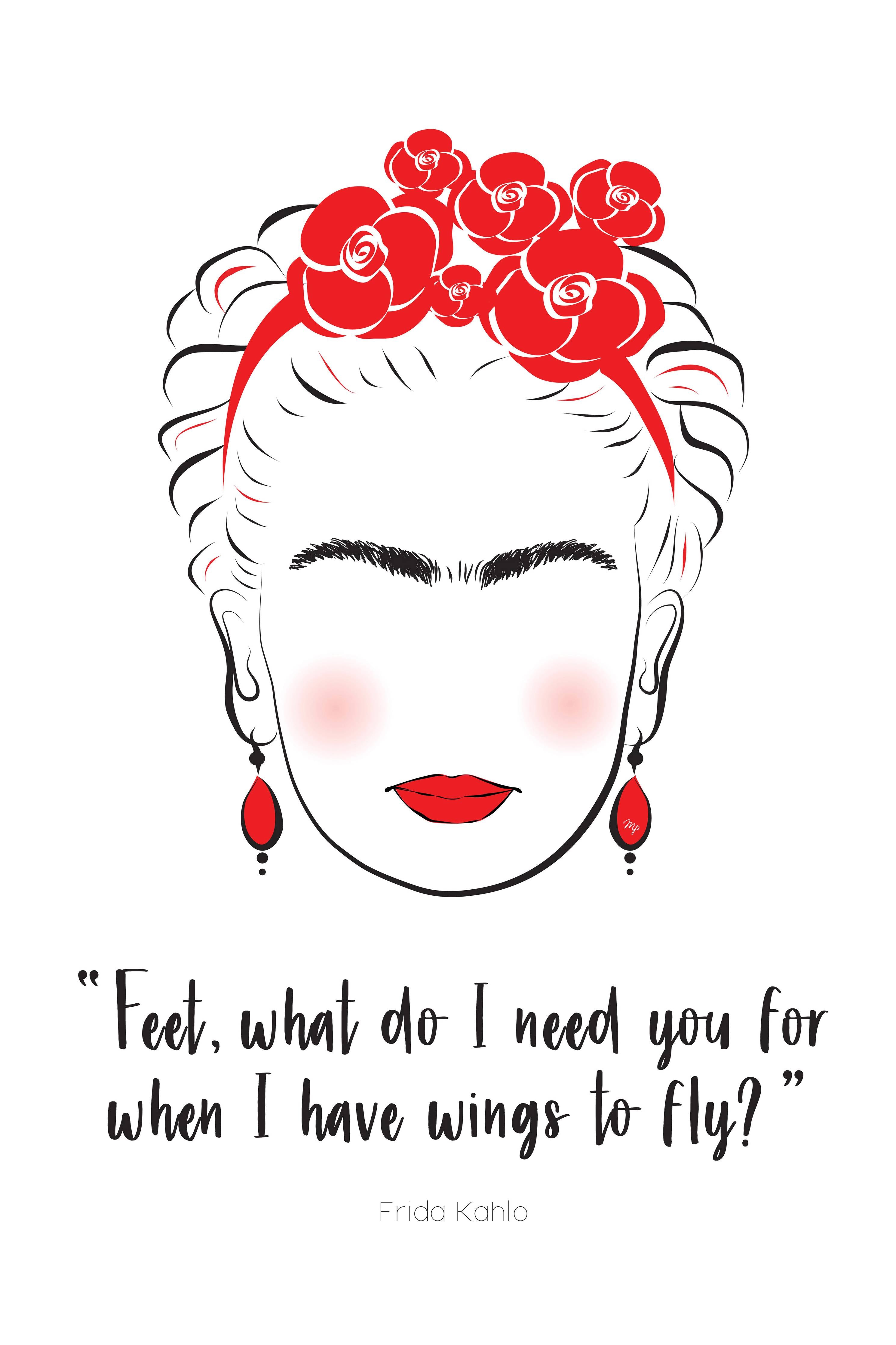 Große Wandbilder-Inspirierende Frida Kahlo Illustration