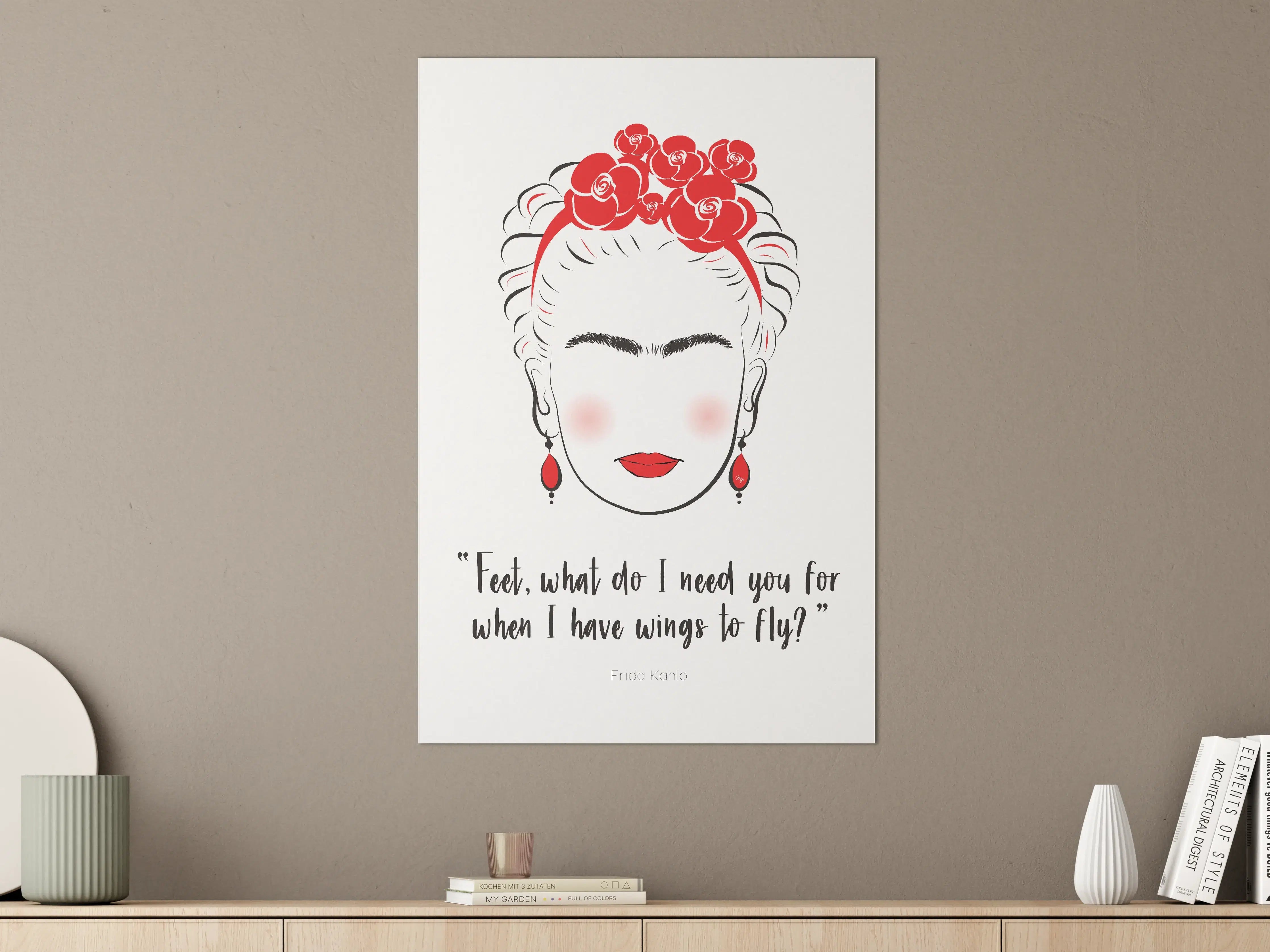 Große Wandbilder - Inspirierende Frida Kahlo Illustration