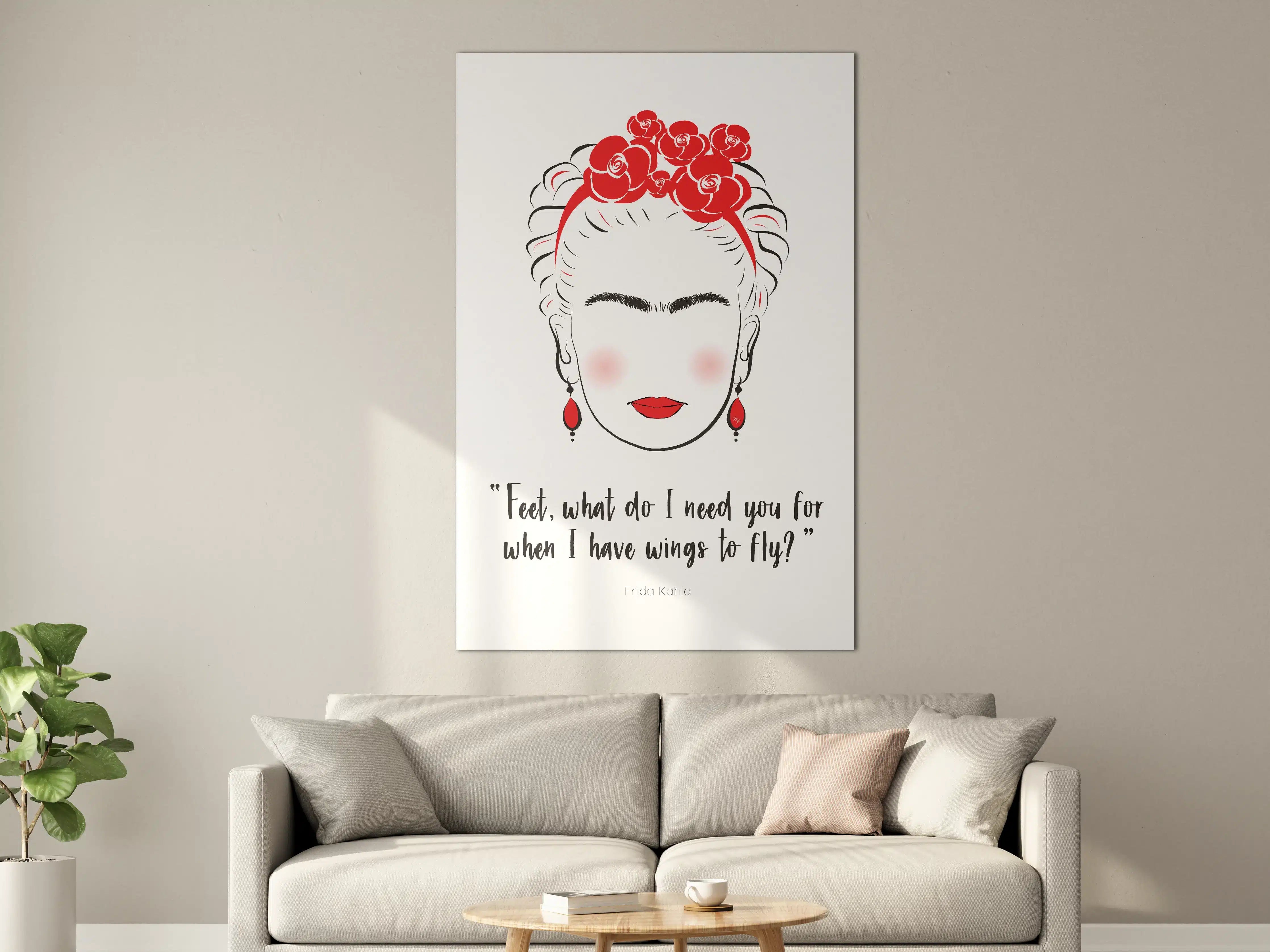 Große Wandbilder - Inspirierende Frida Kahlo Illustration