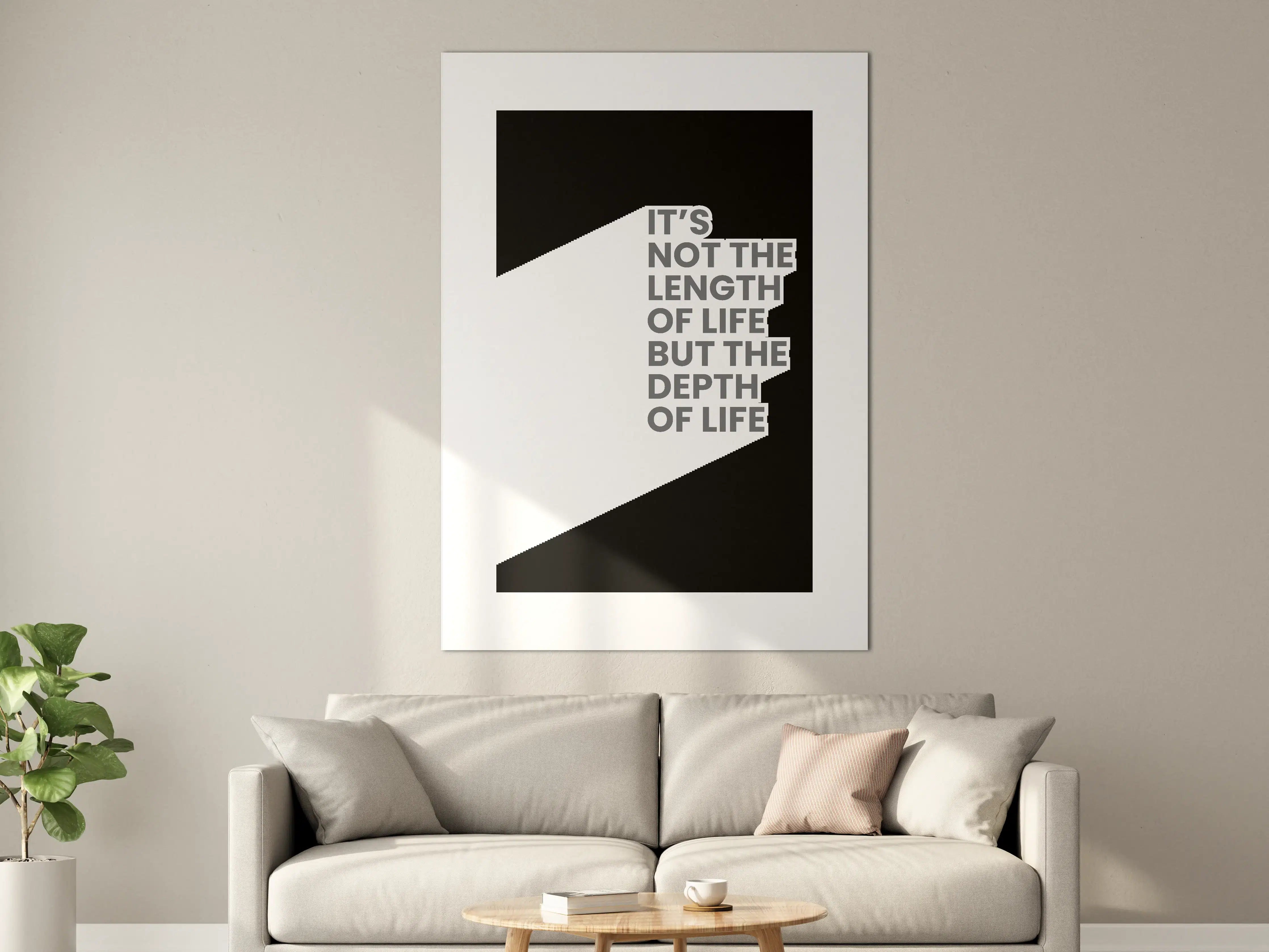 Große Wandbilder - Inspirierende Zitat-Wandkunst in Schwarz-Weiß