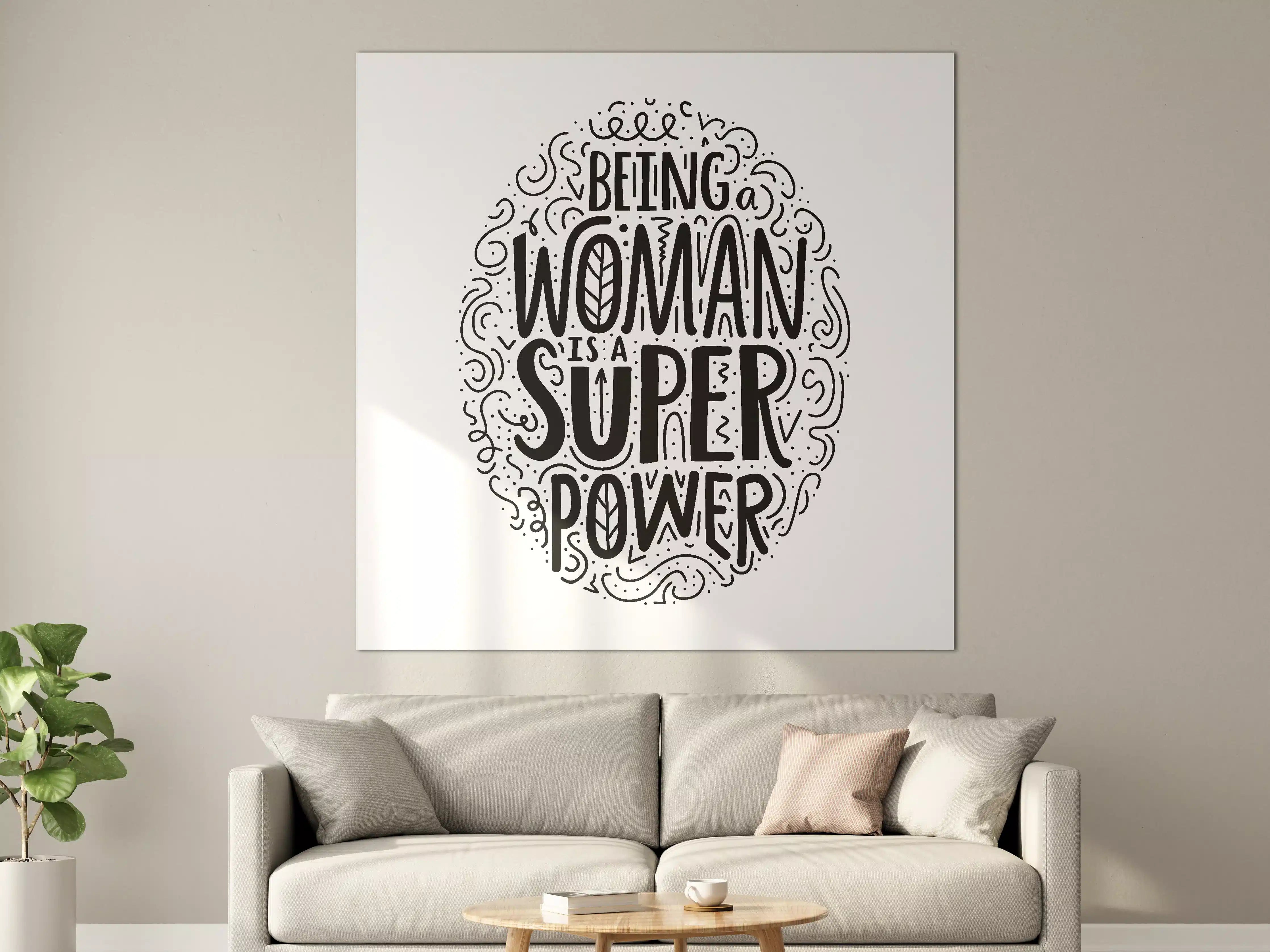 Große Wandbilder - Inspirierendes Frauenpower-Motiv in Schwarzweiß