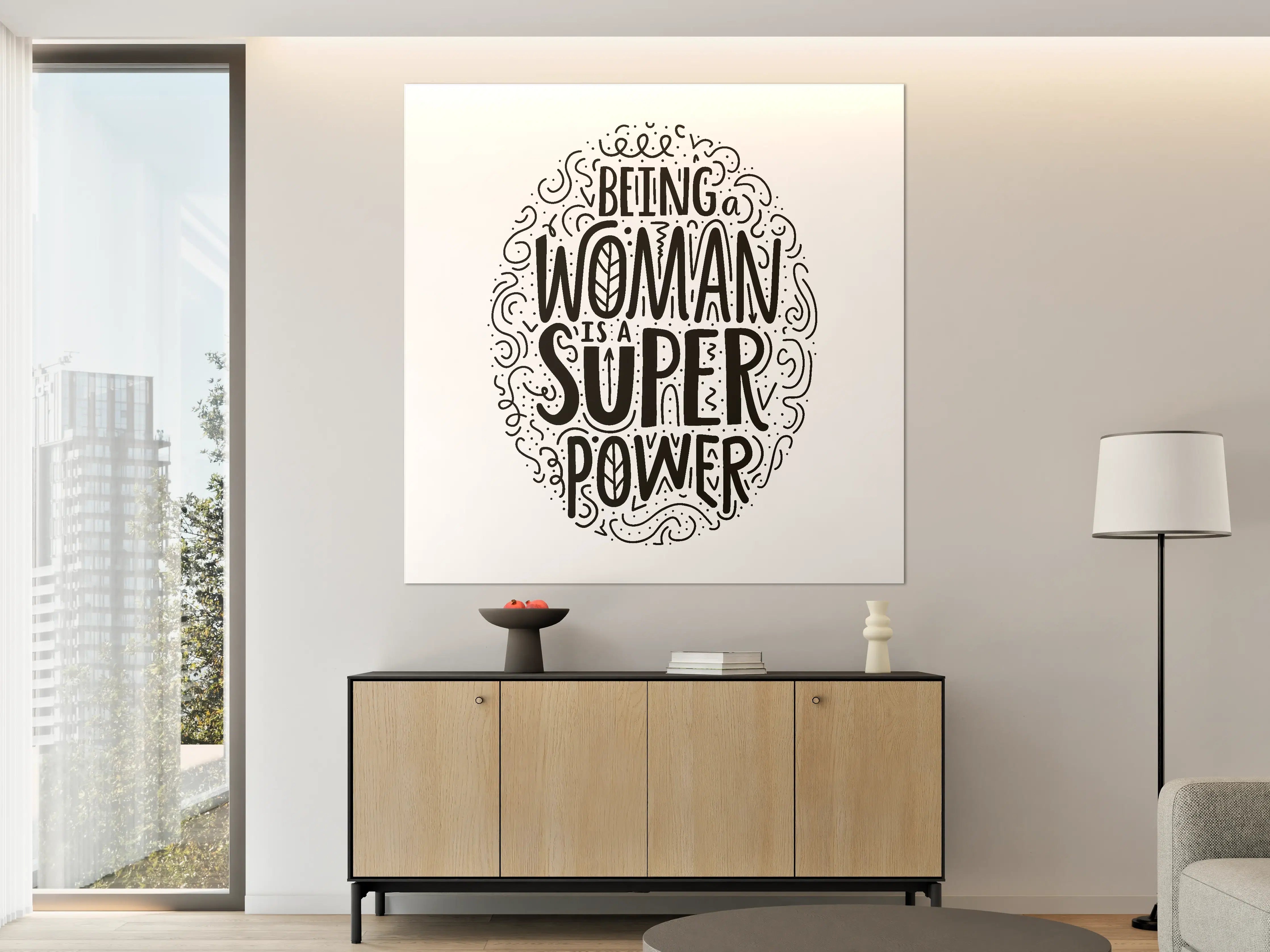 Große Wandbilder - Inspirierendes Frauenpower-Motiv in Schwarzweiß