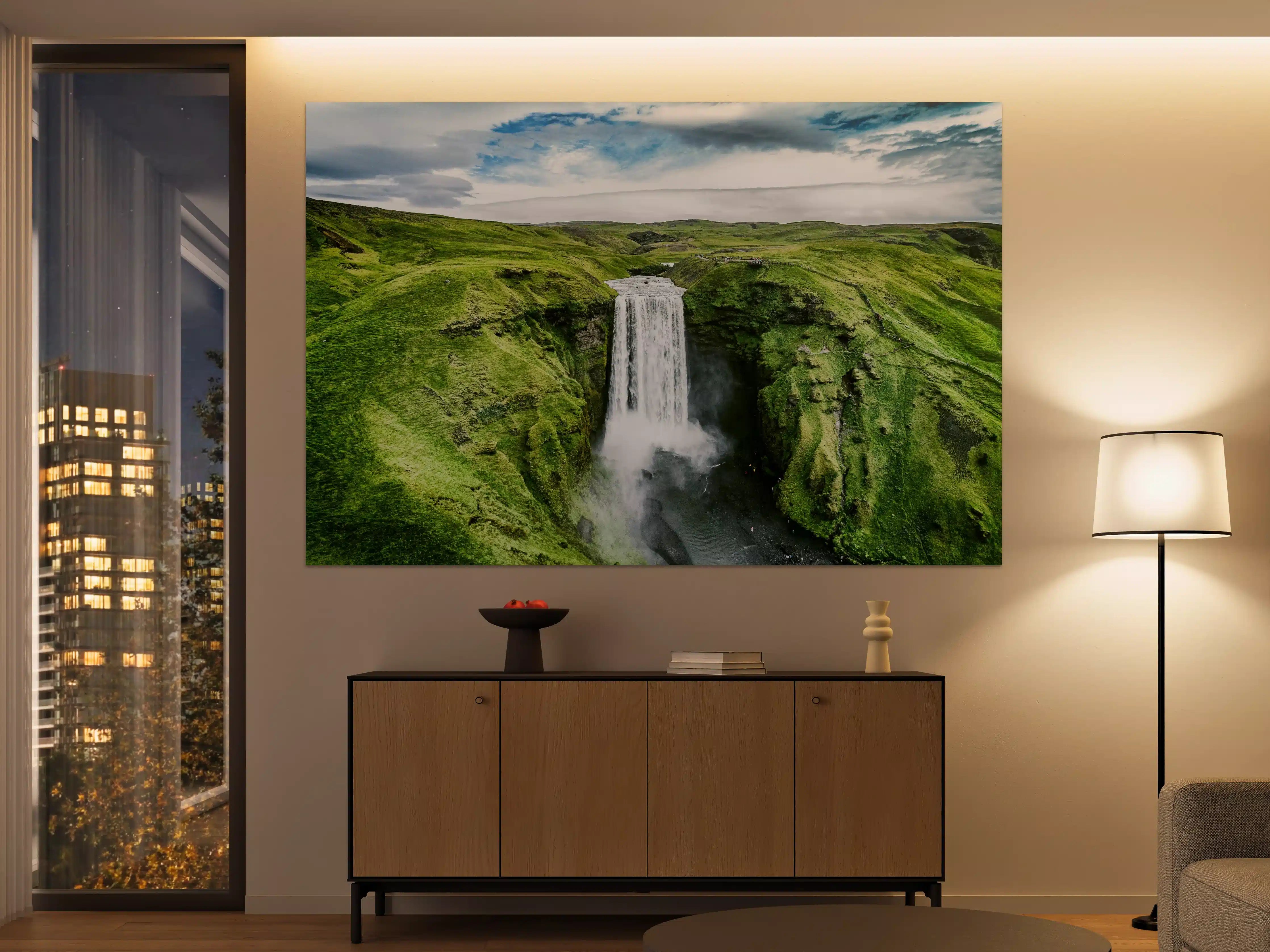Große Wandbilder - Isländischer Wasserfall Skogafoss