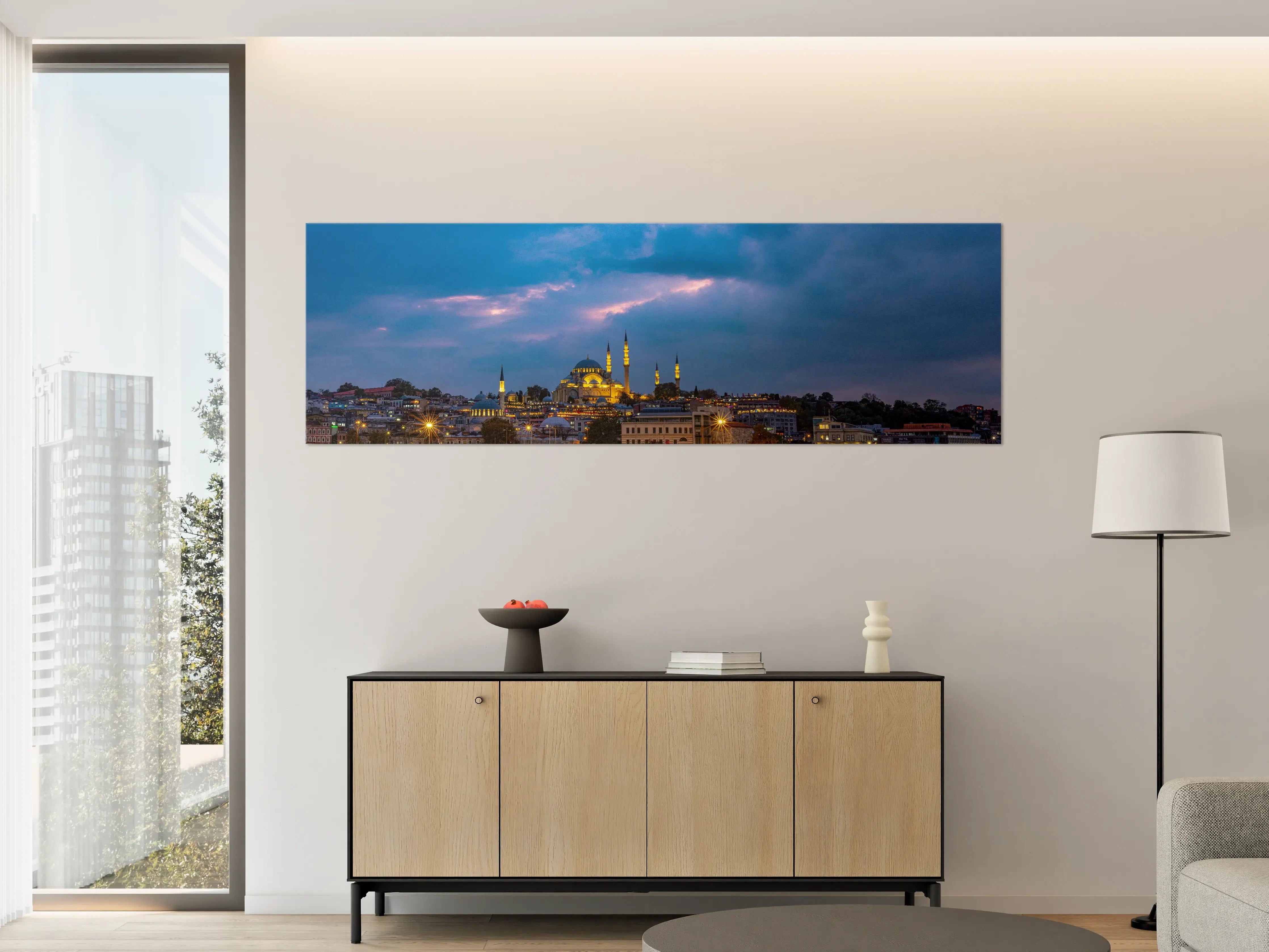 Große Wandbilder - Istanbul Skyline Blau-Gold