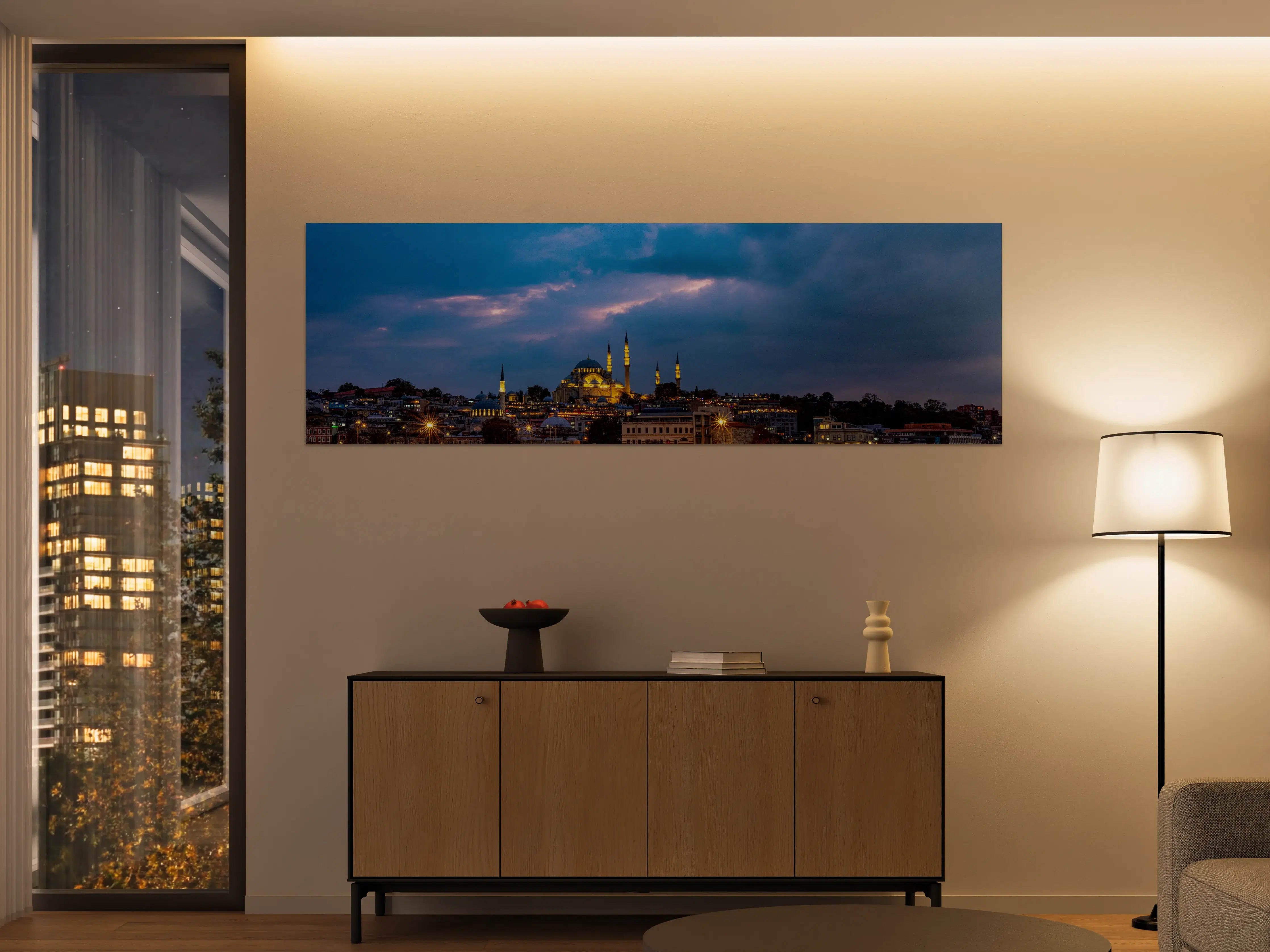 Große Wandbilder - Istanbul Skyline Blau-Gold