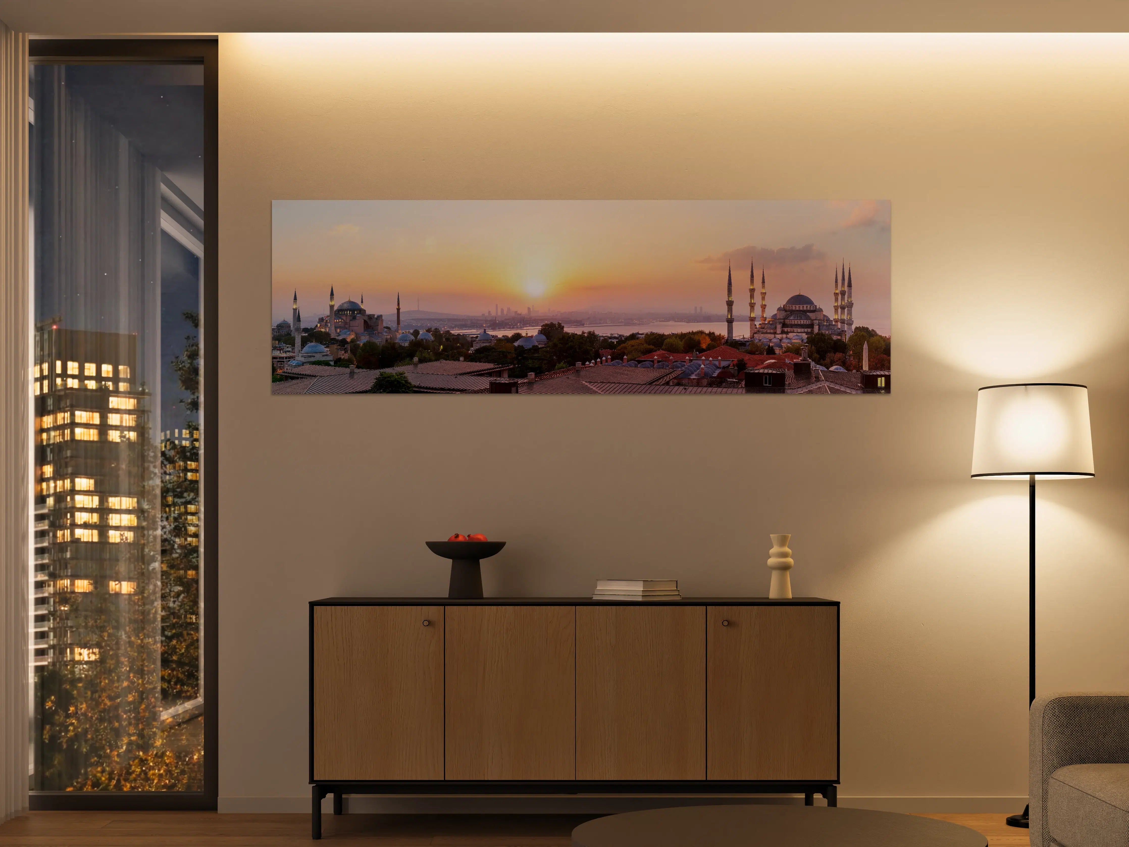 Große Wandbilder - Istanbul Skyline bei Sonnenuntergang