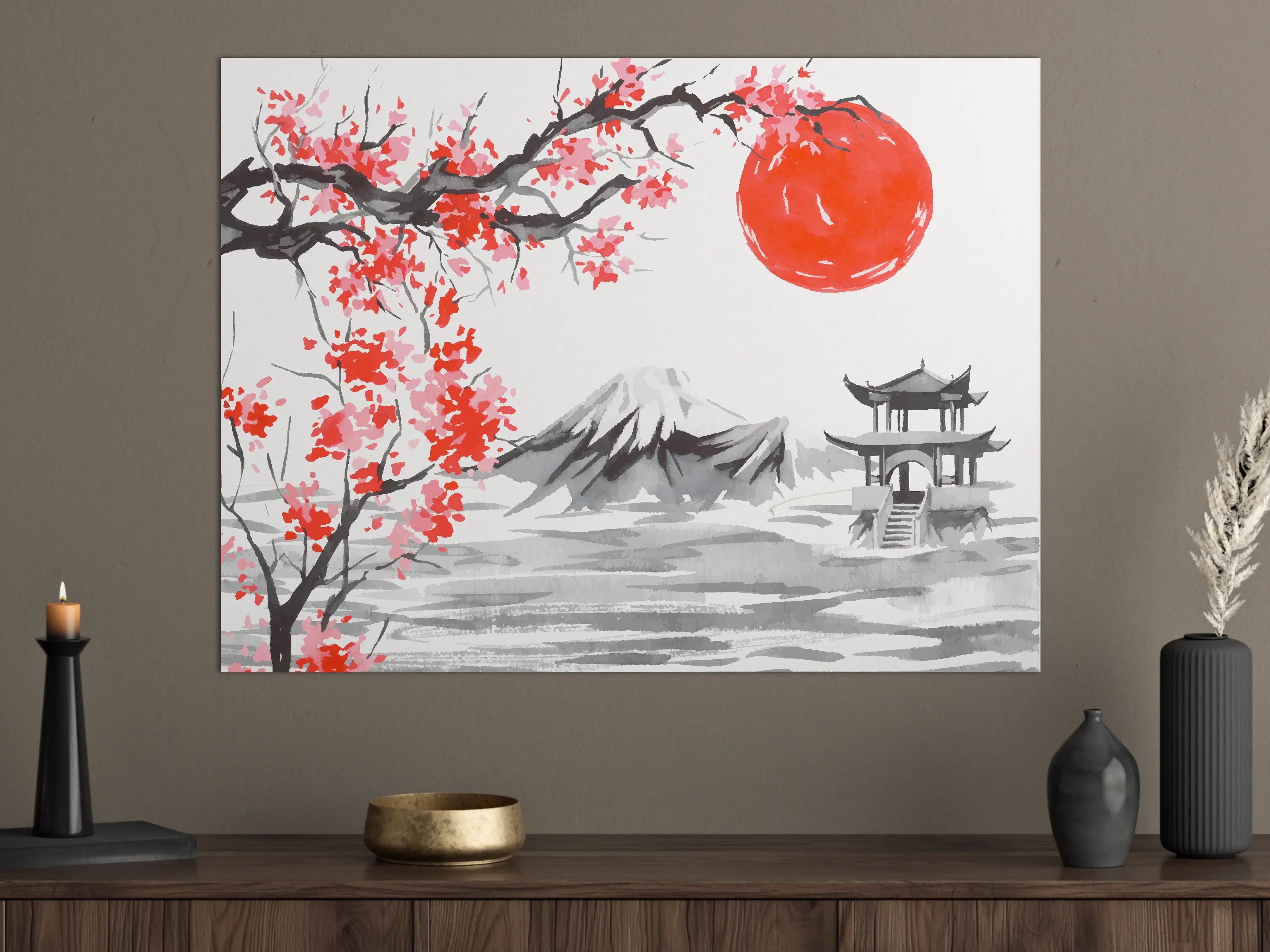 Große Wandbilder - Japanische Kirschblüte Aquarell