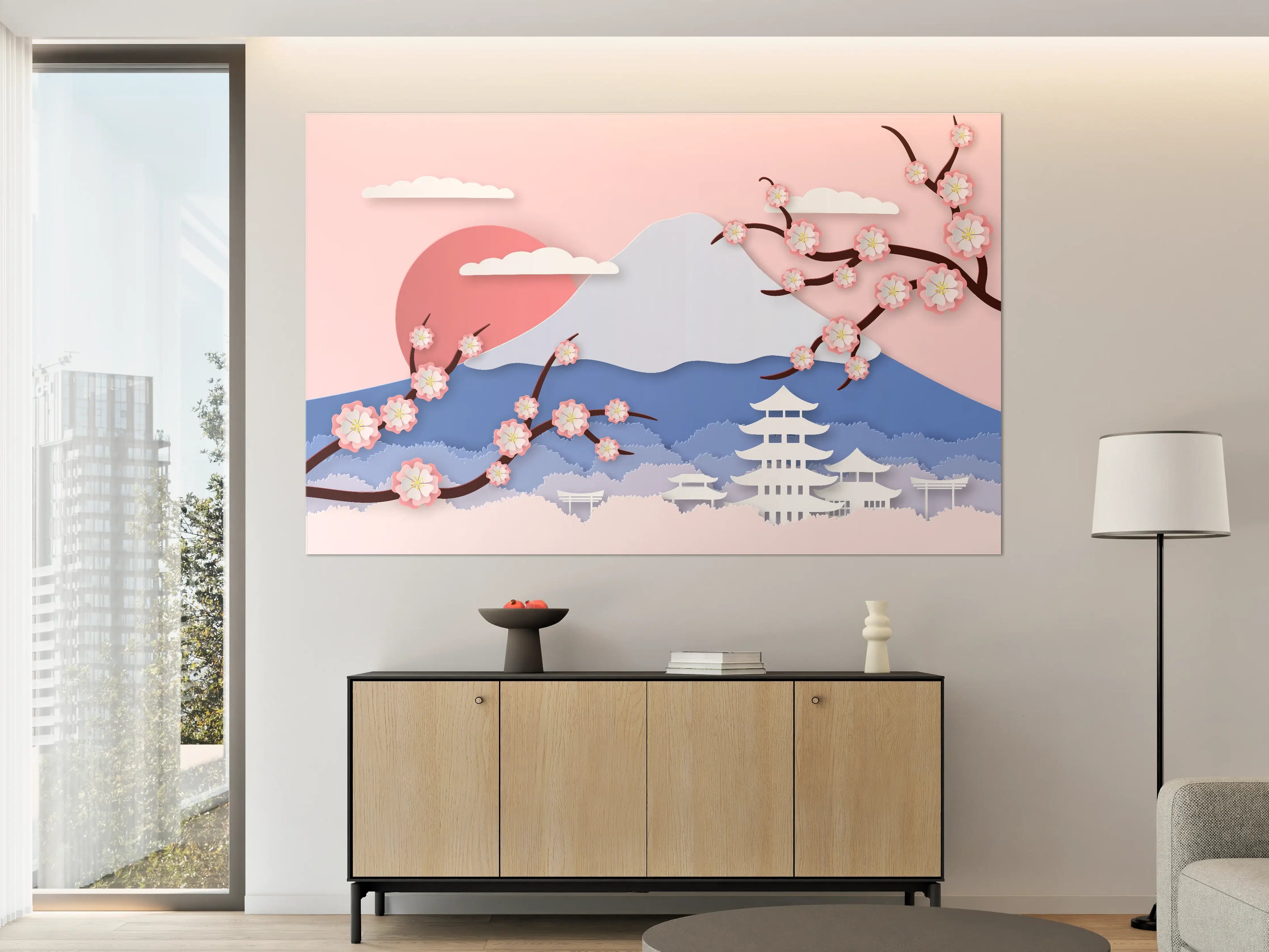 Große Wandbilder - Japanischer Kirschblüten-Ansicht