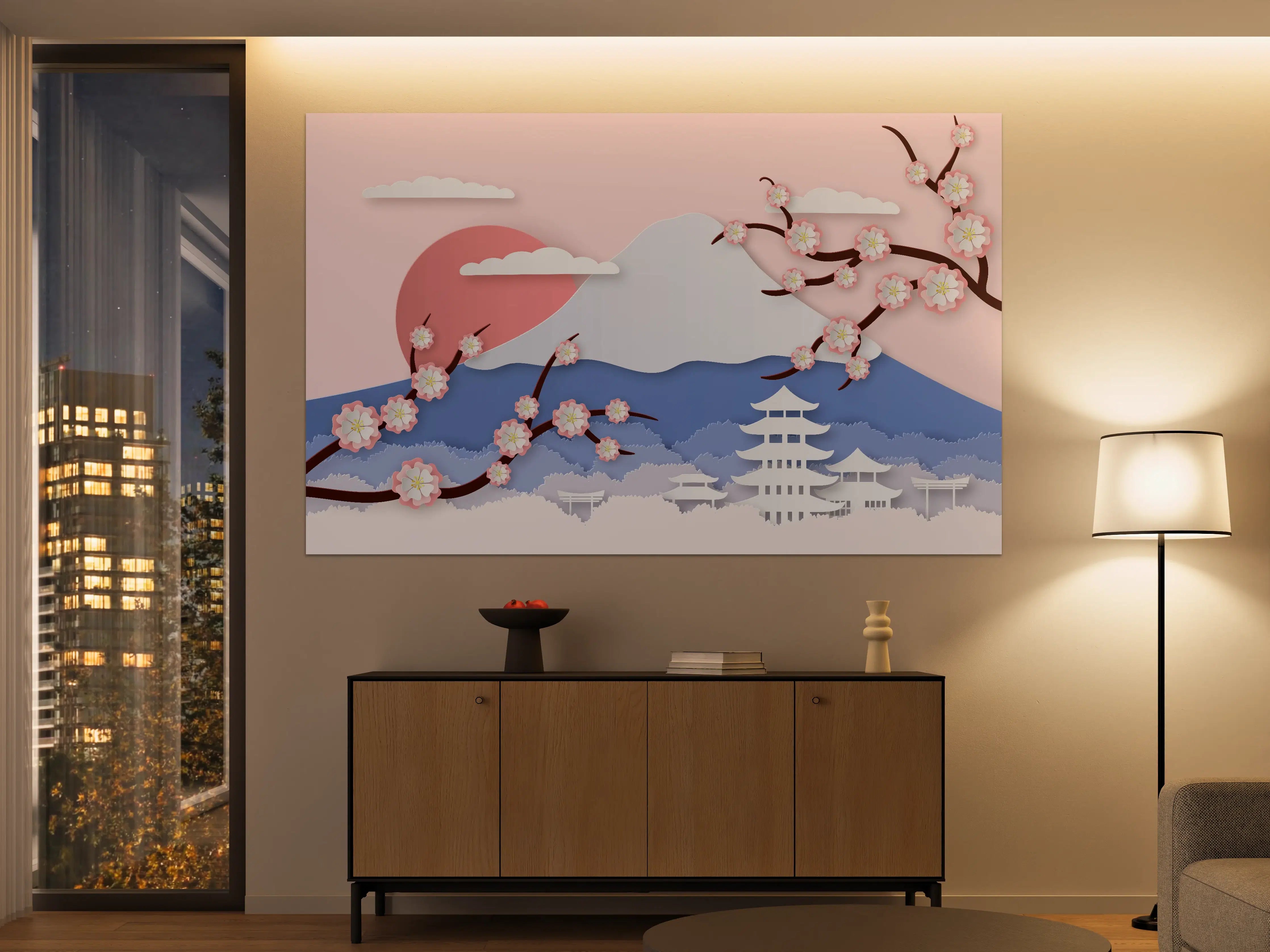 Große Wandbilder - Japanischer Kirschblüten-Ansicht