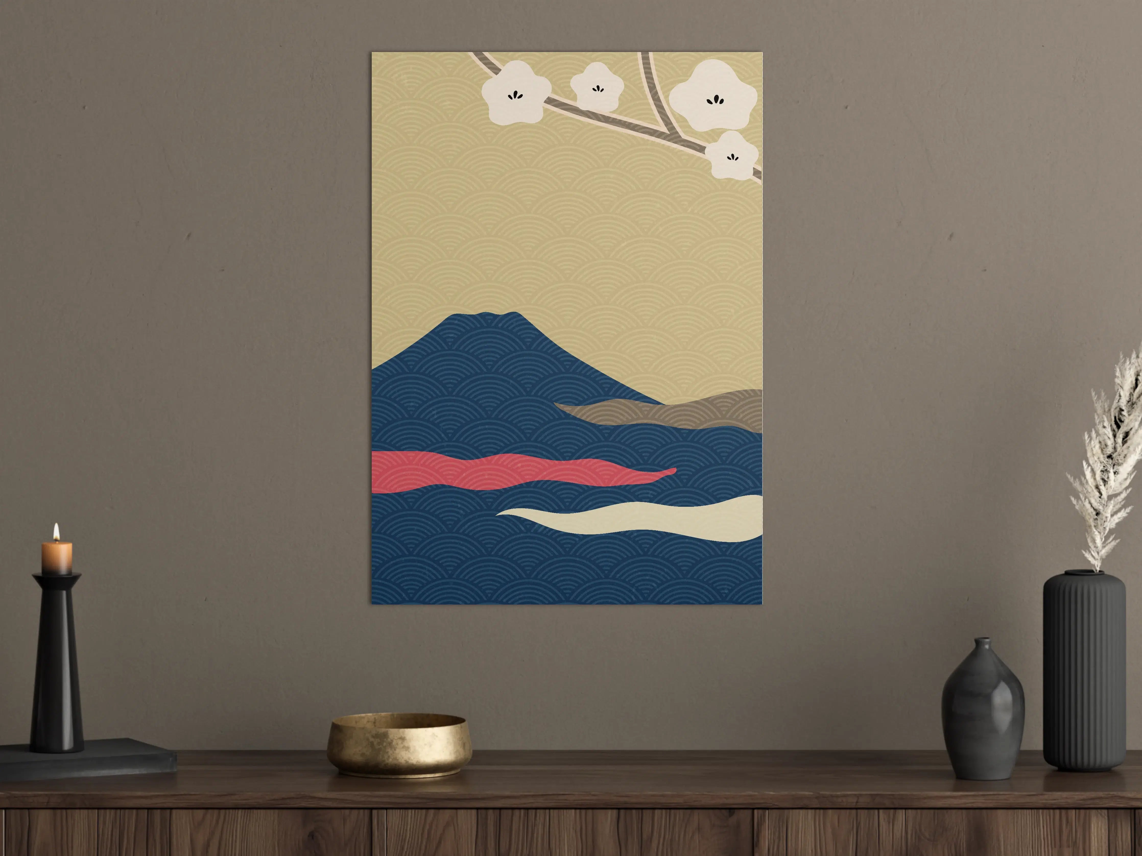 Große Wandbilder - Japanischer Mount Fuji mit Kirschblüten