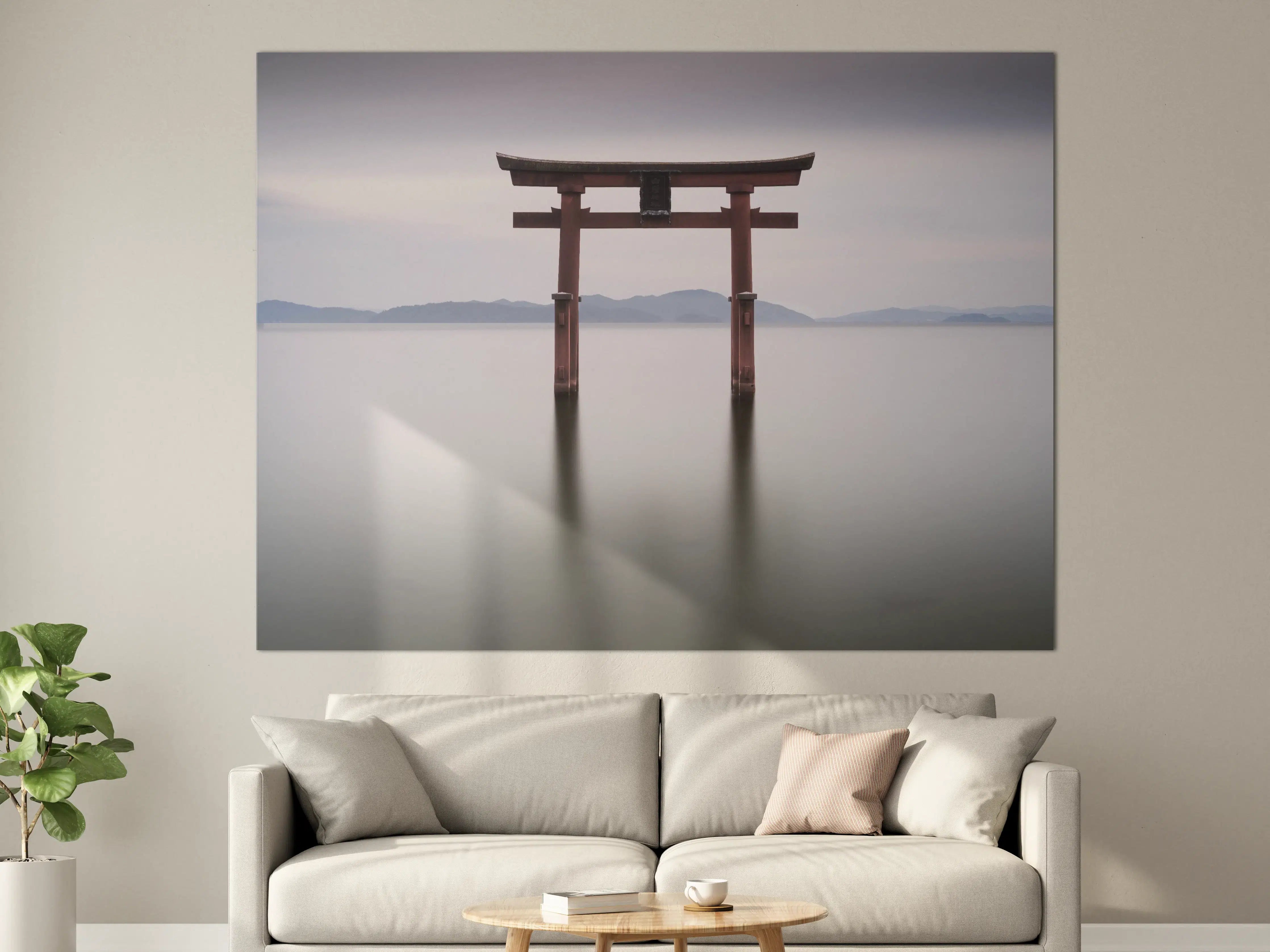 Große Wandbilder - Japanischer Torii am Wasser
