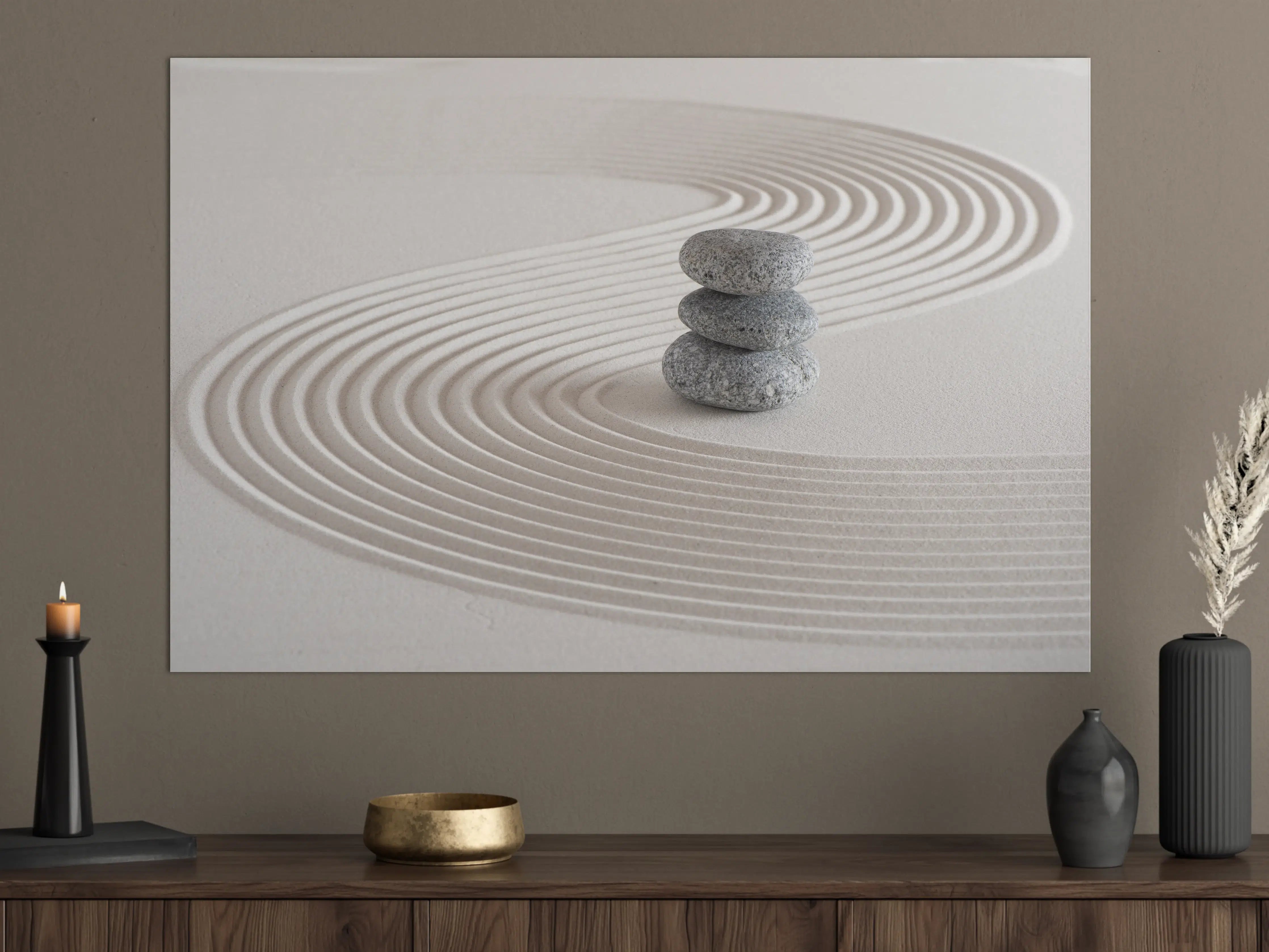 Große Wandbilder - Japanischer Zen-Garten auf Sand