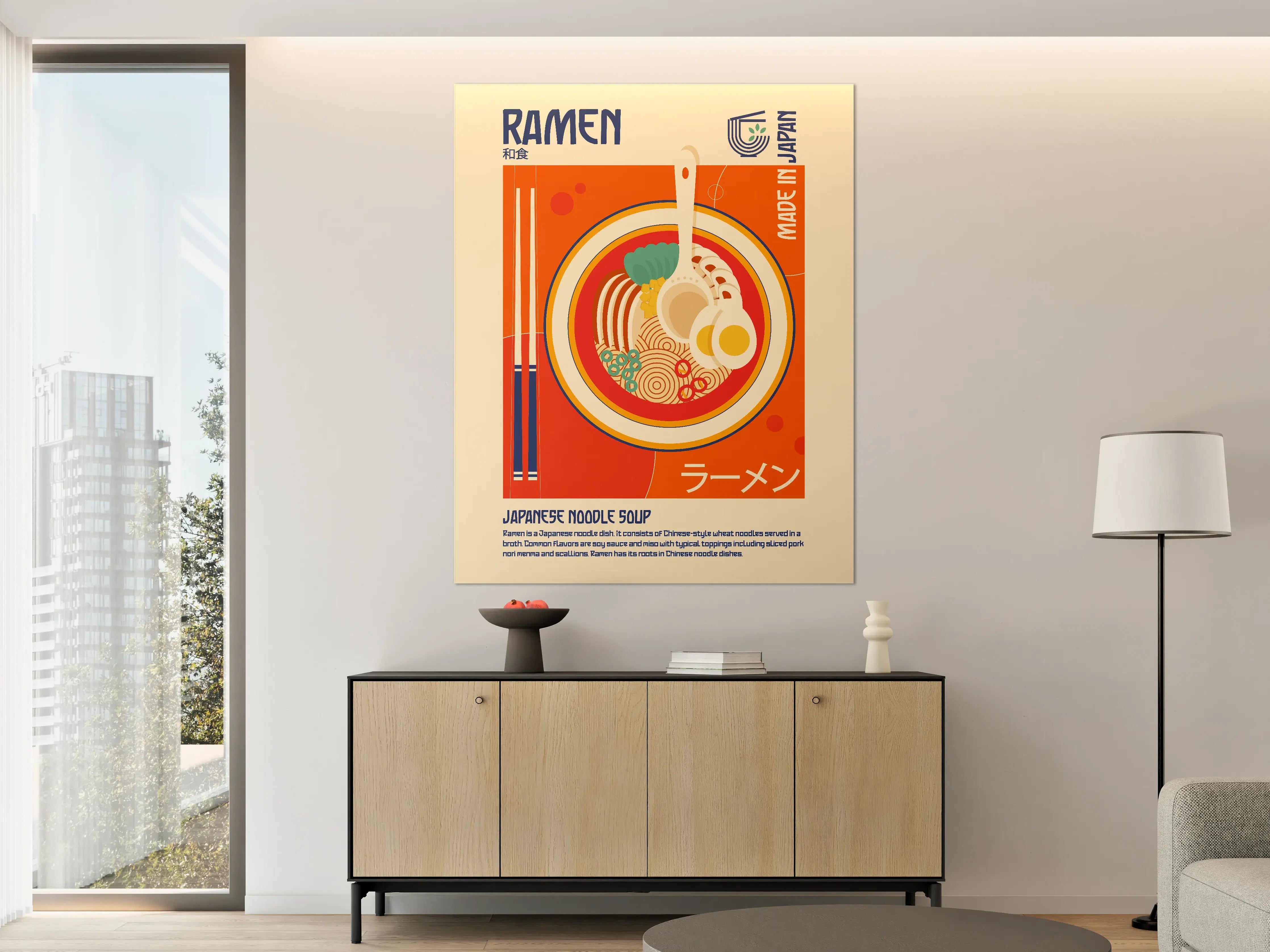 Große Wandbilder - Japanisches Ramen in lebendigen Farben