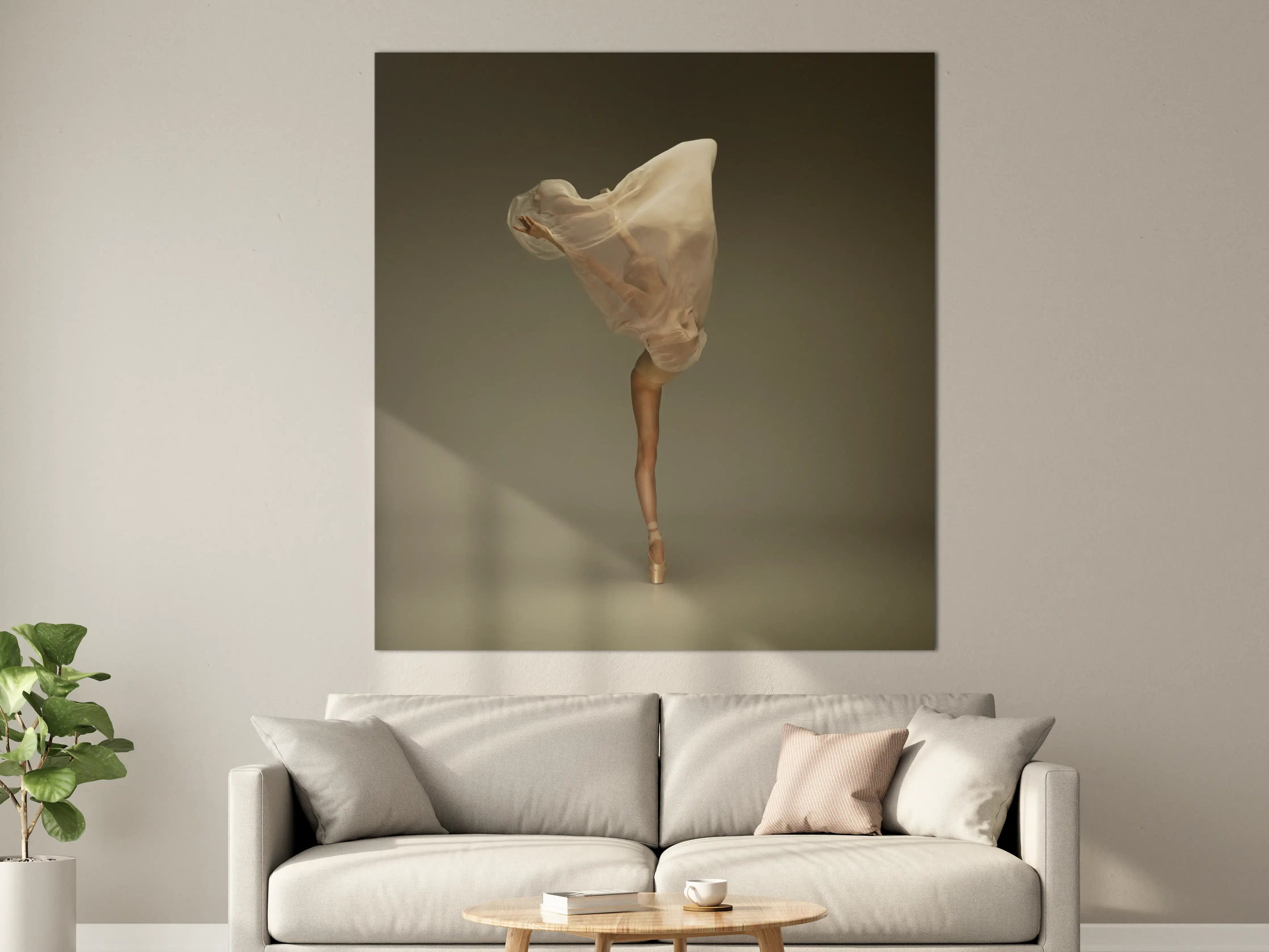 Große Wandbilder - Junge Ballerina in grauem Studio