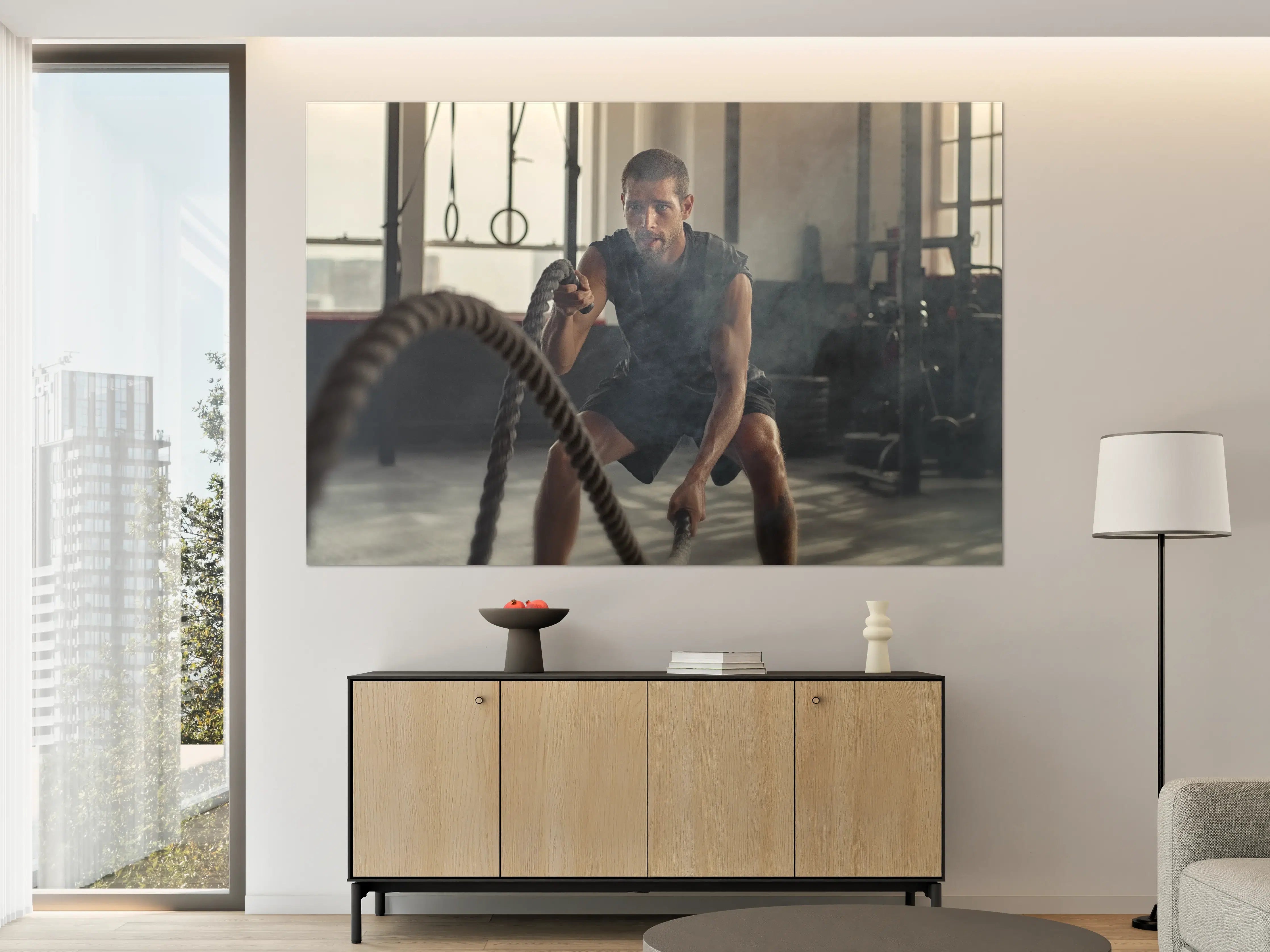 Große Wandbilder - Junger Mann der trainiert