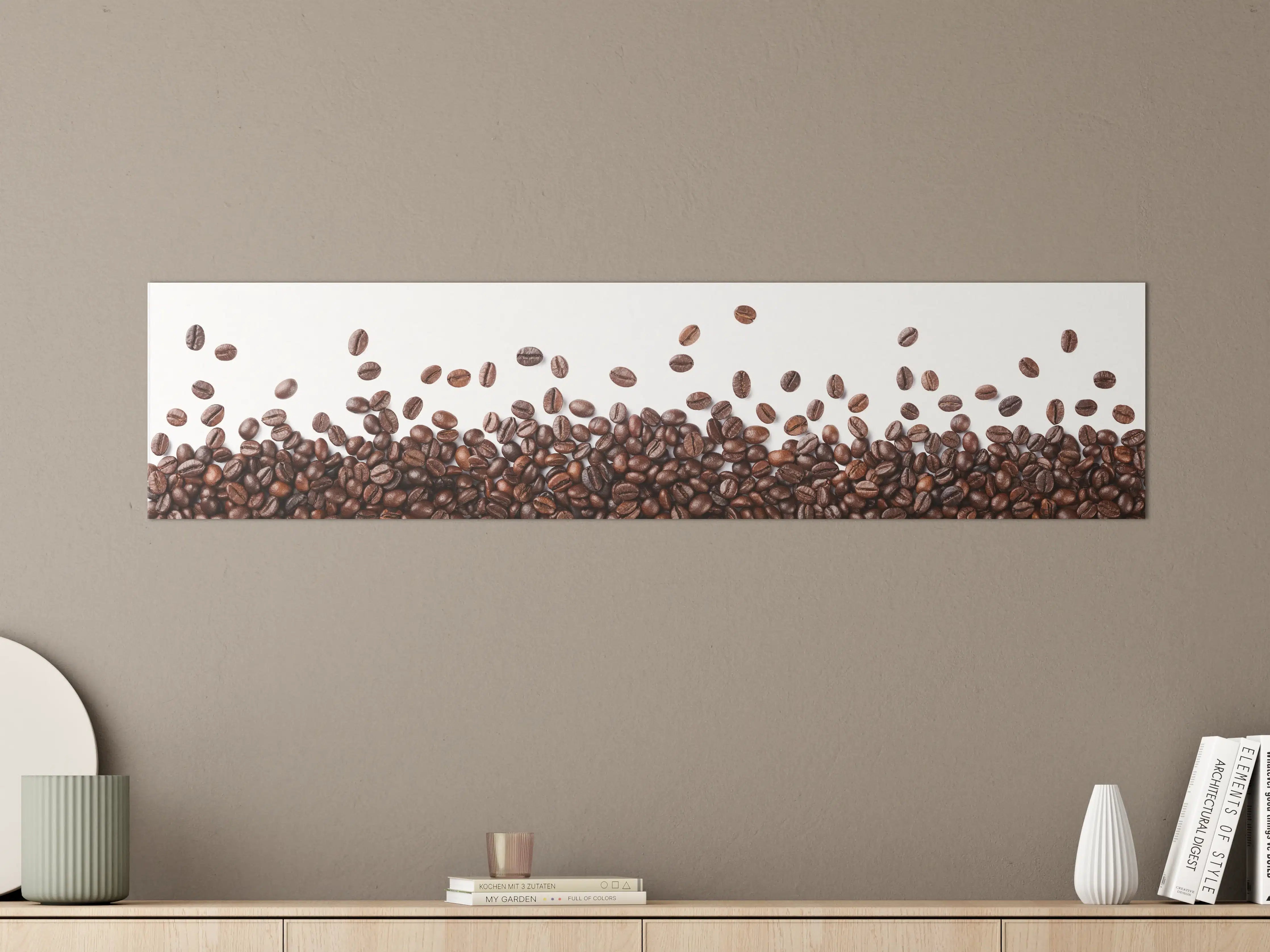 Große Wandbilder - Kaffeebohnen Bordüre Braun