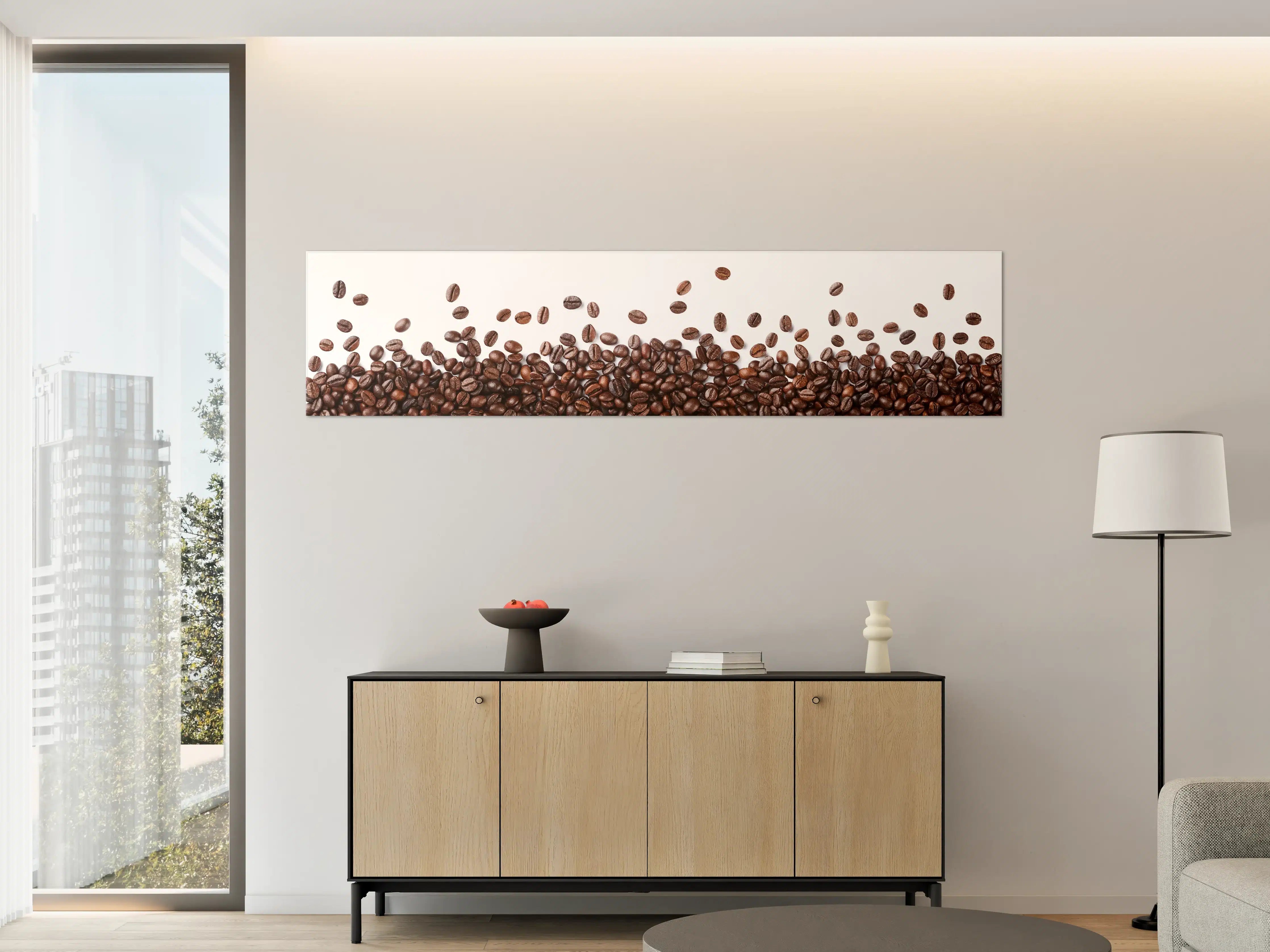 Große Wandbilder - Kaffeebohnen Bordüre Braun