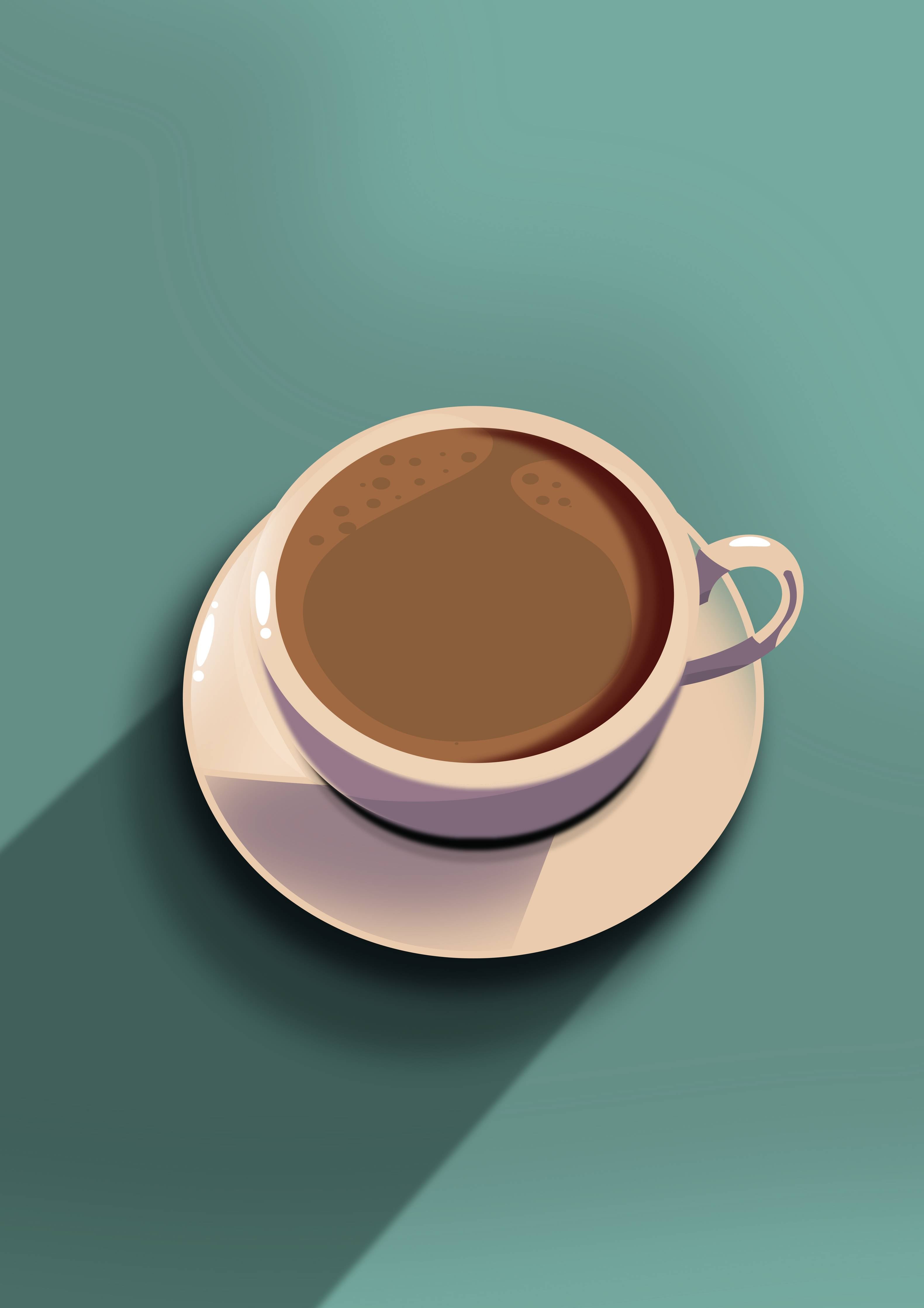 Große Wandbilder-Kaffeetasse auf dezentem Hintergrund