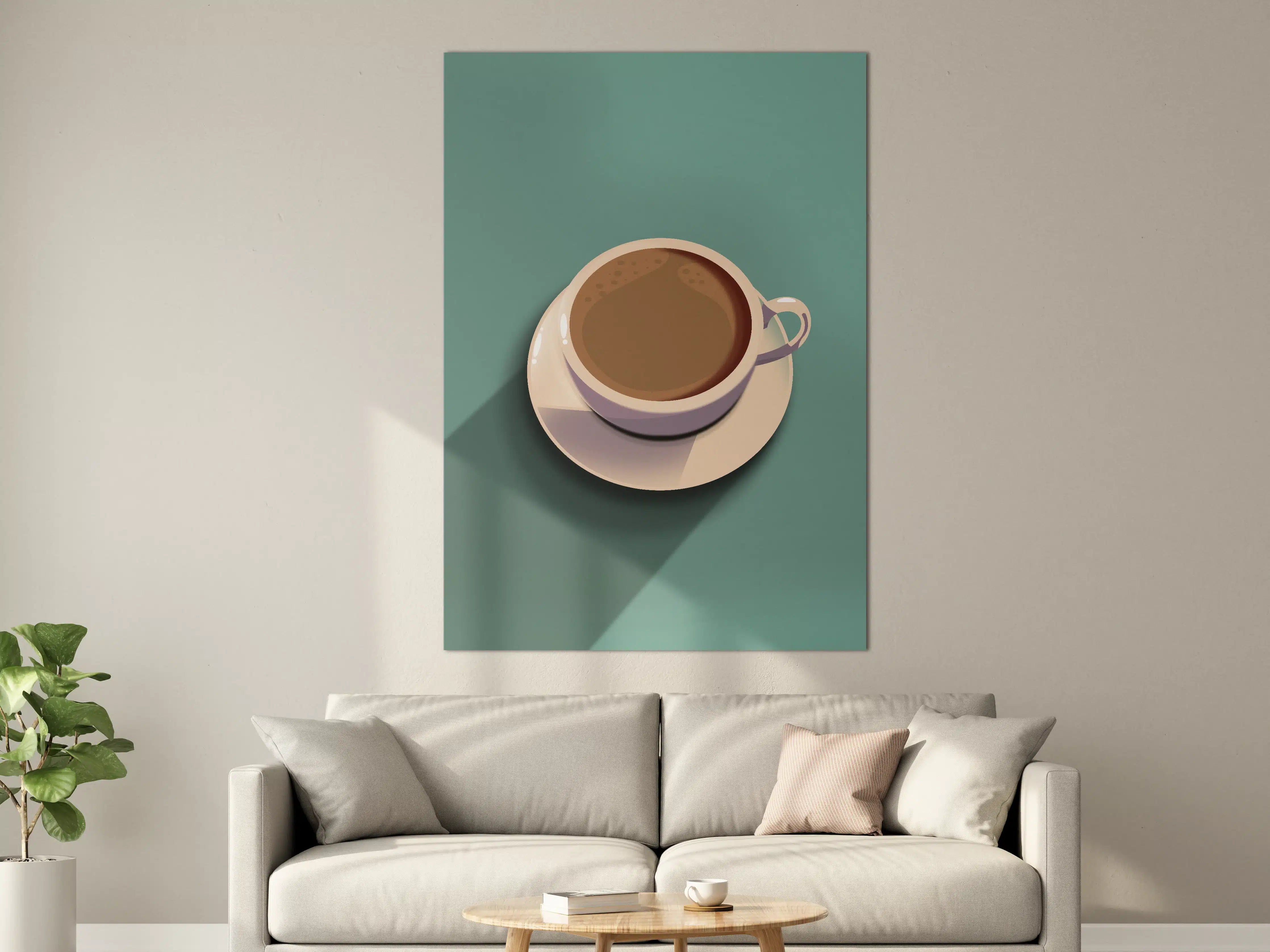Große Wandbilder - Kaffeetasse auf dezentem Hintergrund