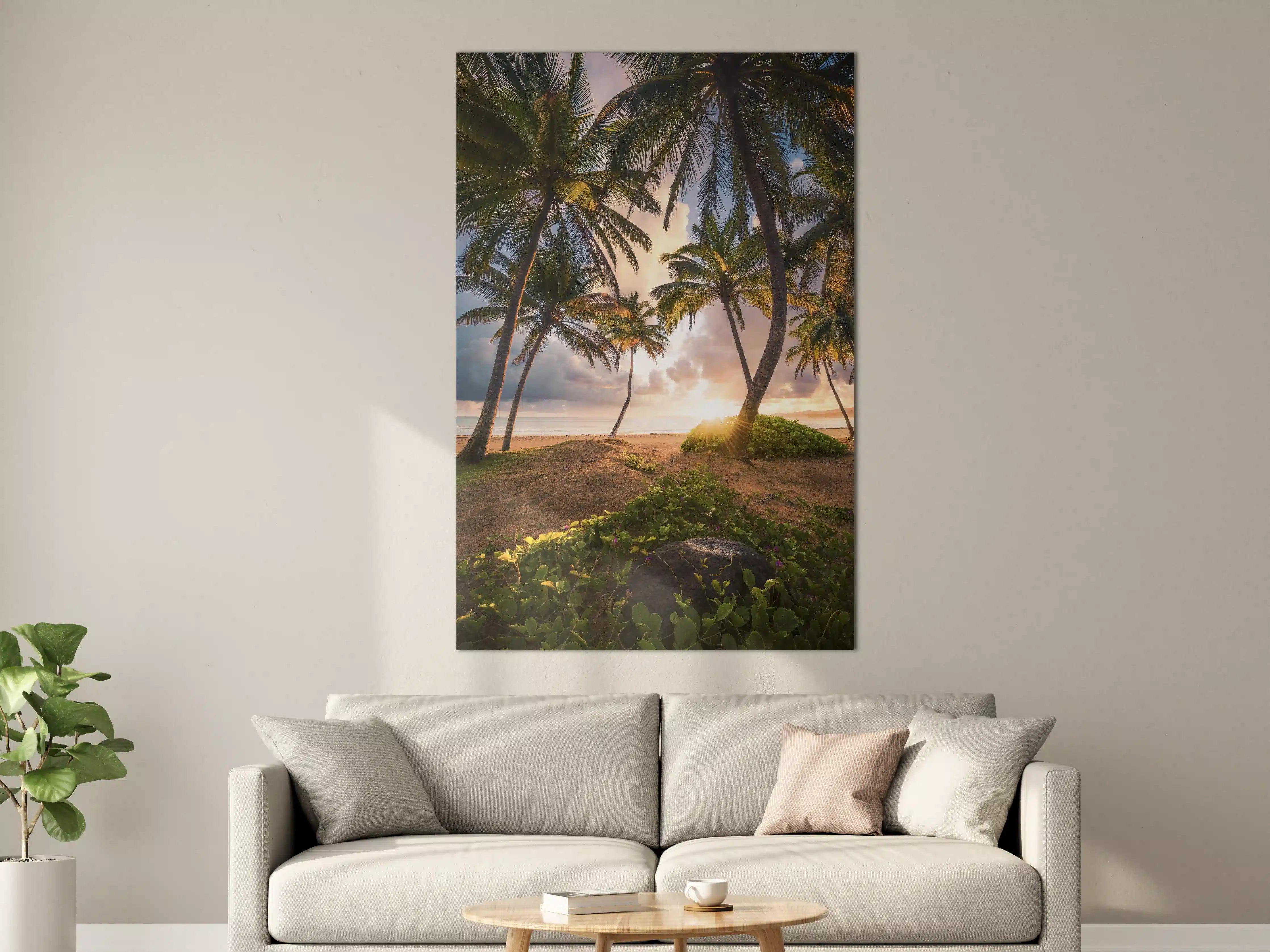 Große Wandbilder - Karibik Strand Sonnenaufgang Palmen