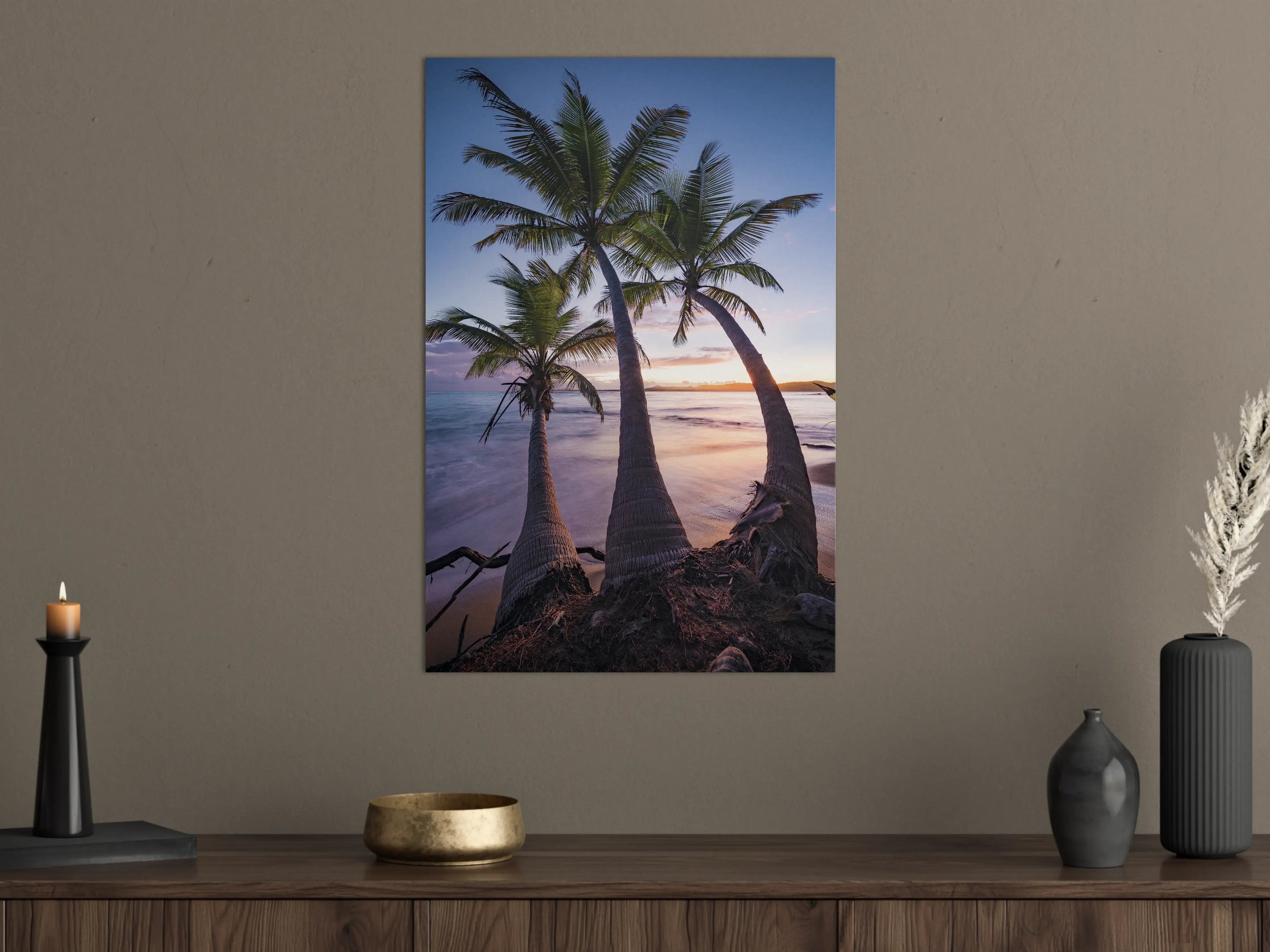 Große Wandbilder - Karibischer Palmen-Sonnenuntergang