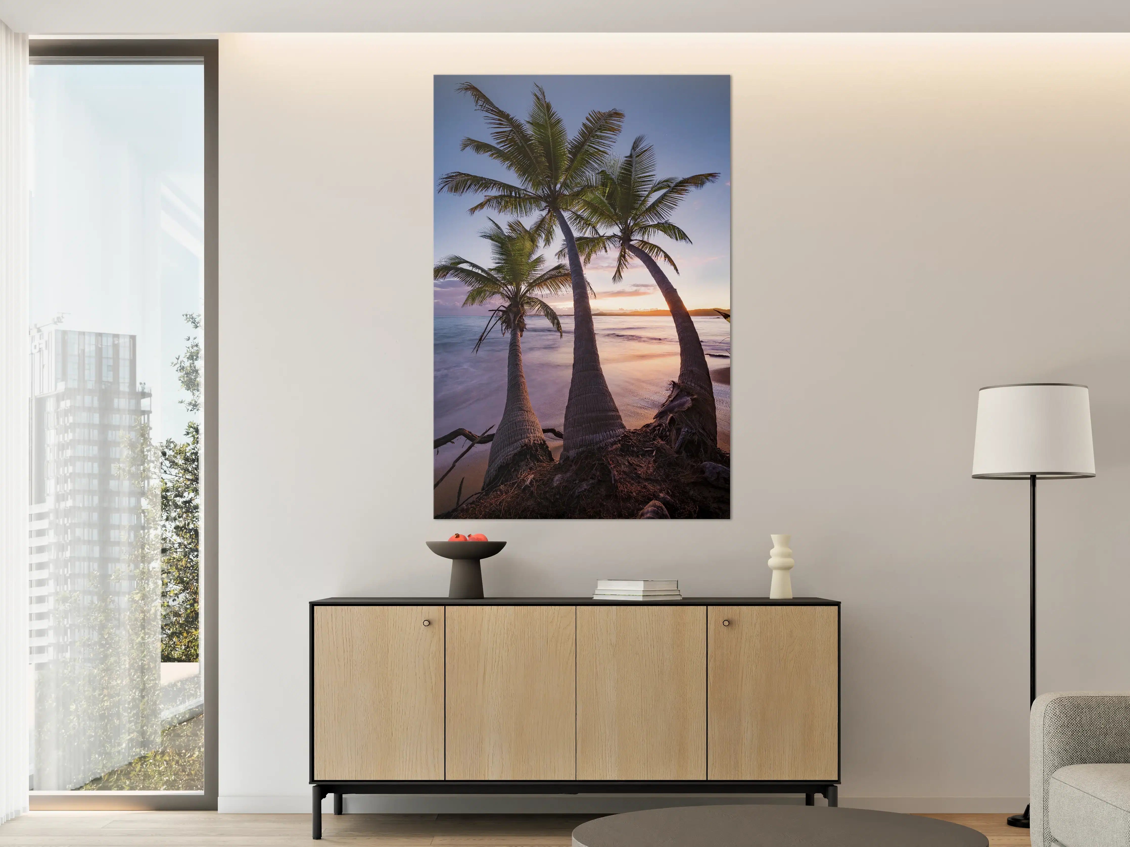 Große Wandbilder - Karibischer Palmen-Sonnenuntergang