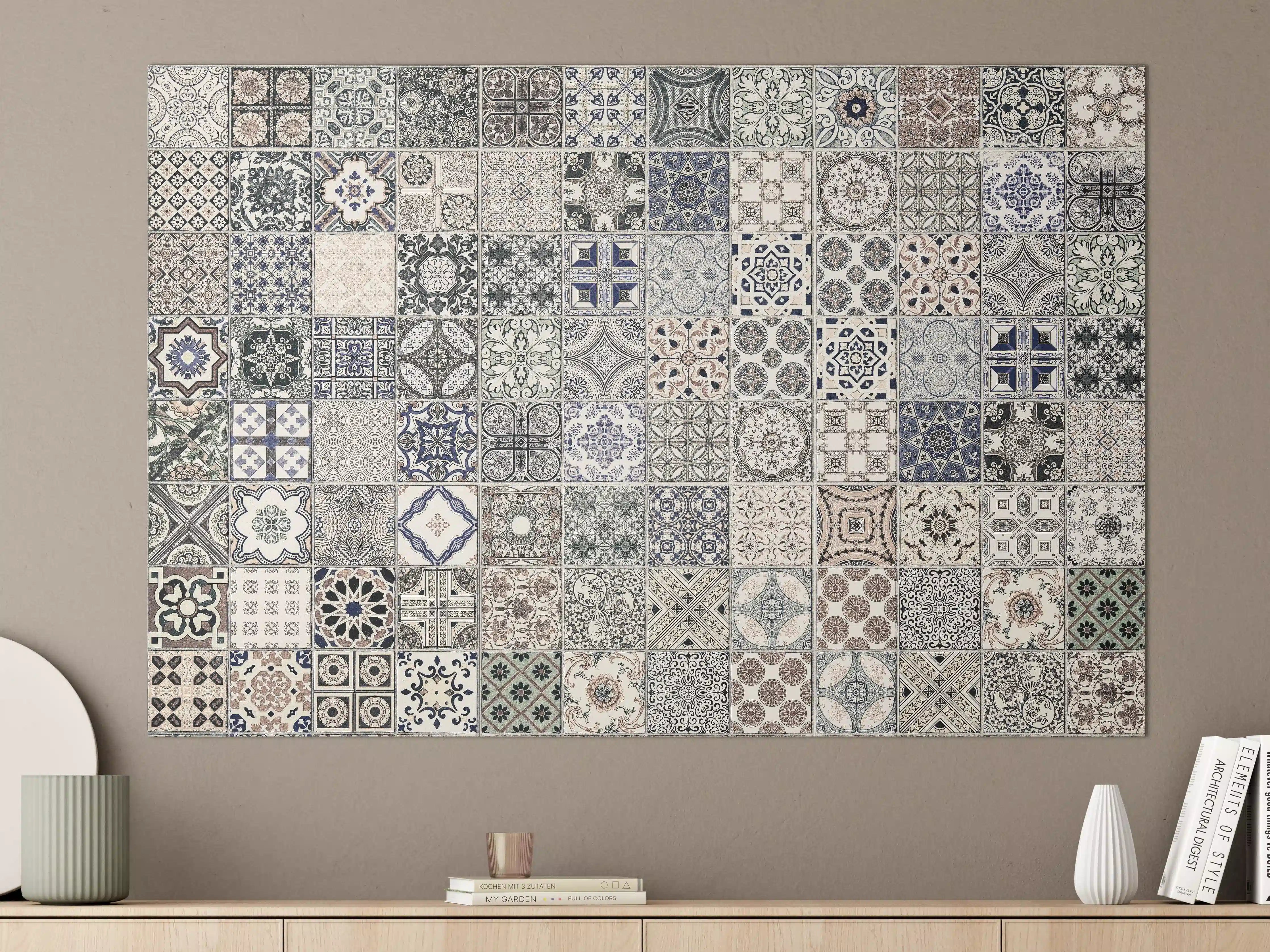Große Wandbilder - Keramik-Patchwork im arabischen Stil