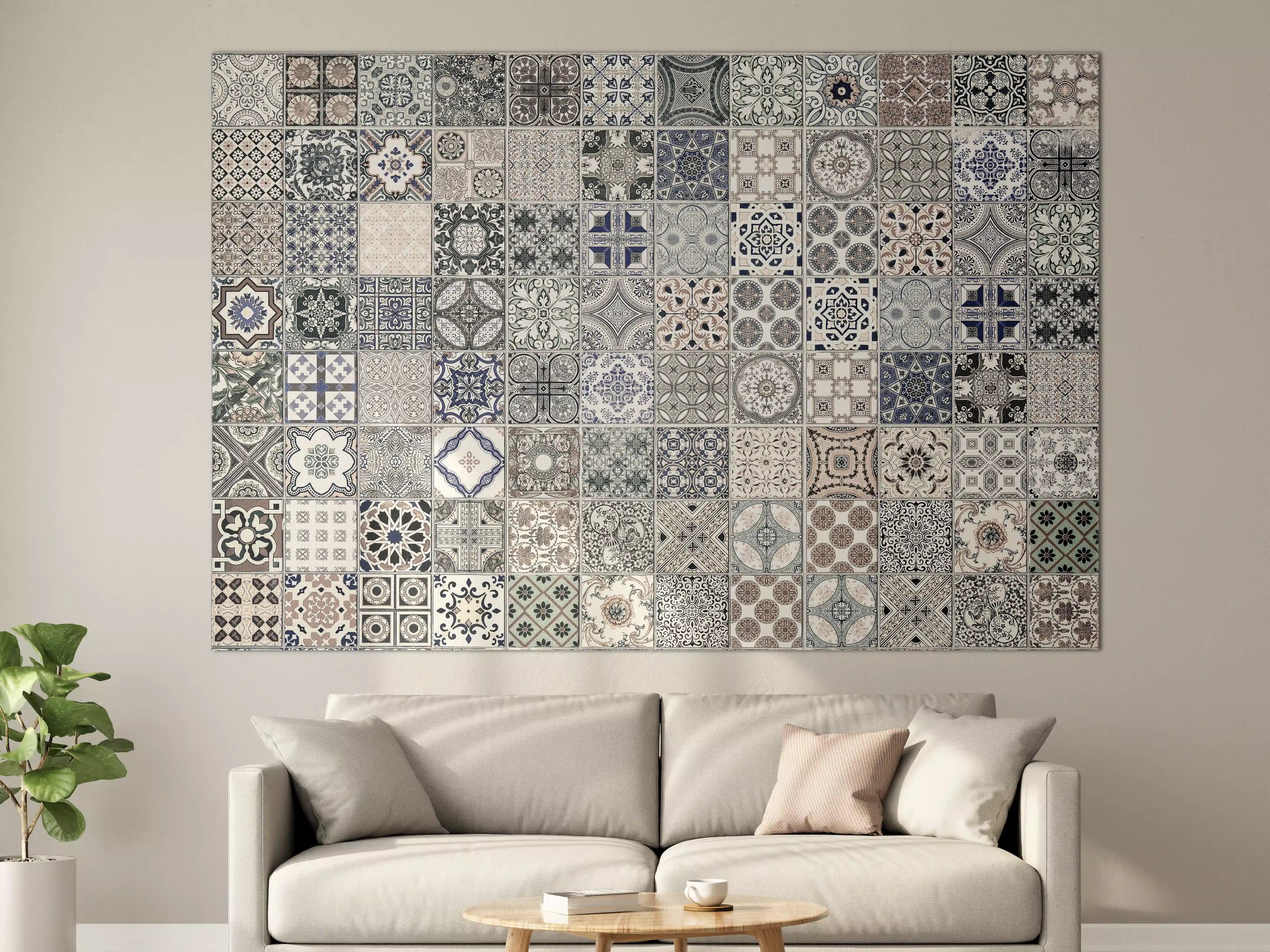 Große Wandbilder - Keramik-Patchwork im arabischen Stil