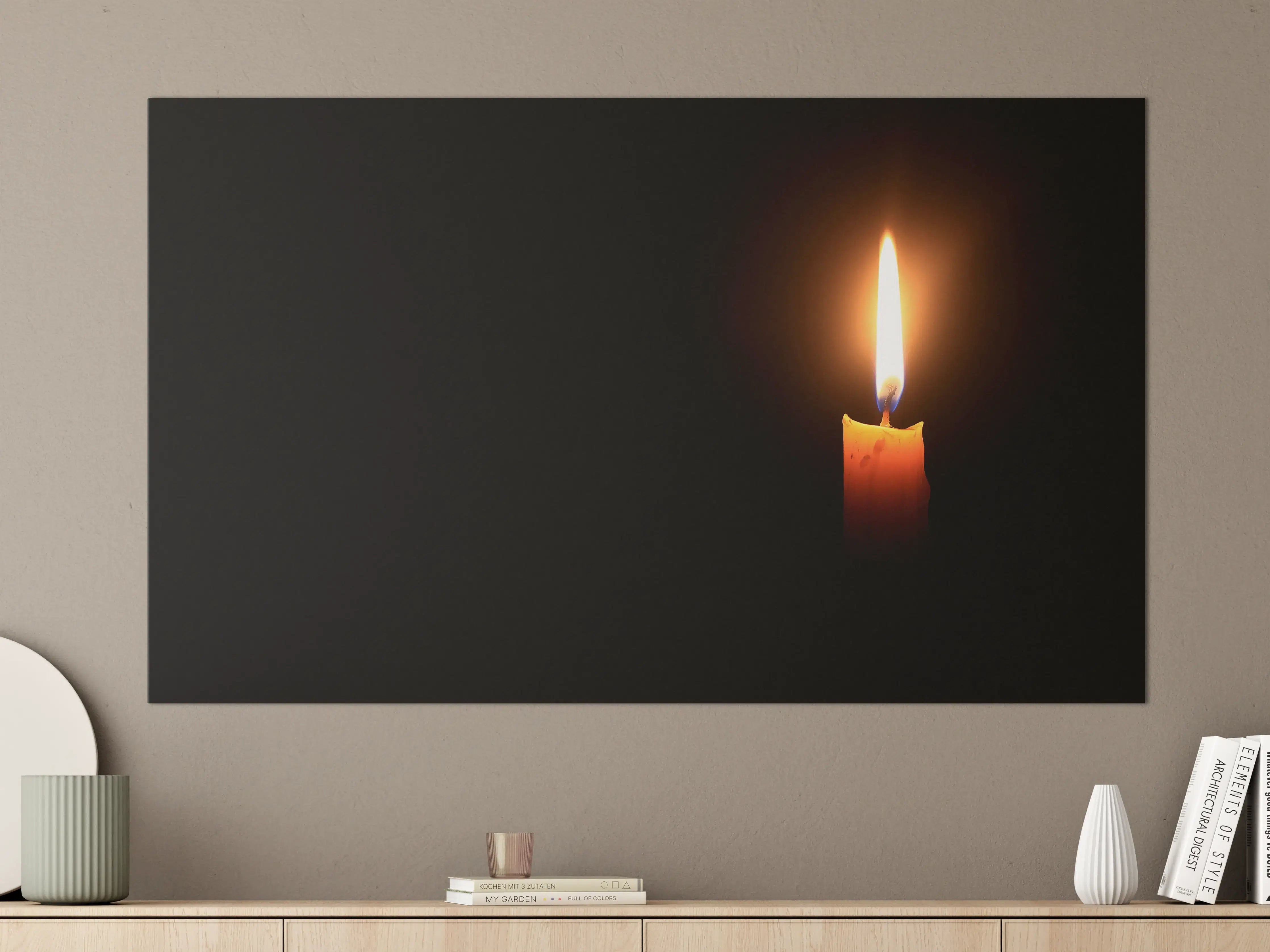 Große Wandbilder - Kerzenlicht im Dunklen