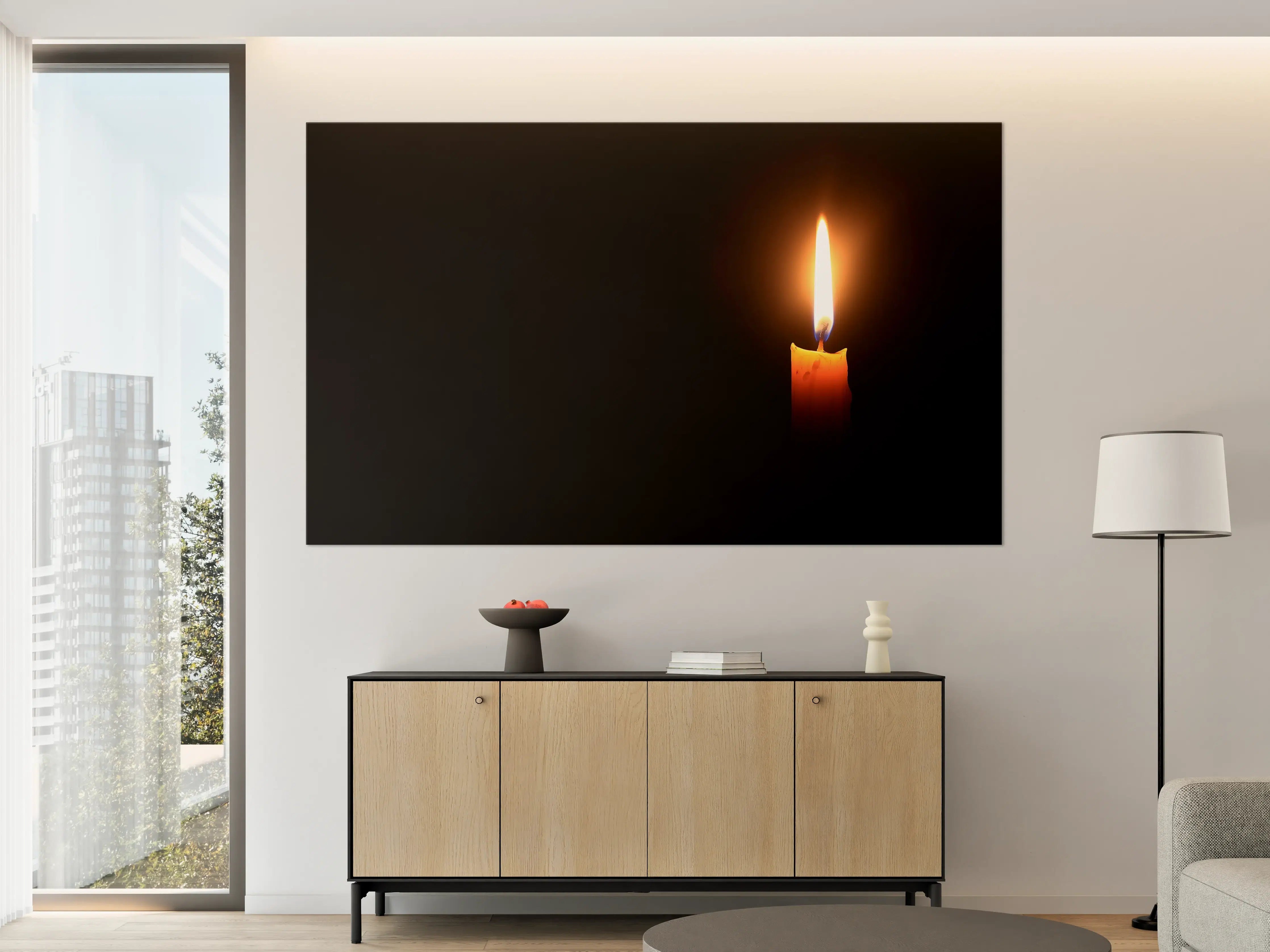 Große Wandbilder - Kerzenlicht im Dunklen