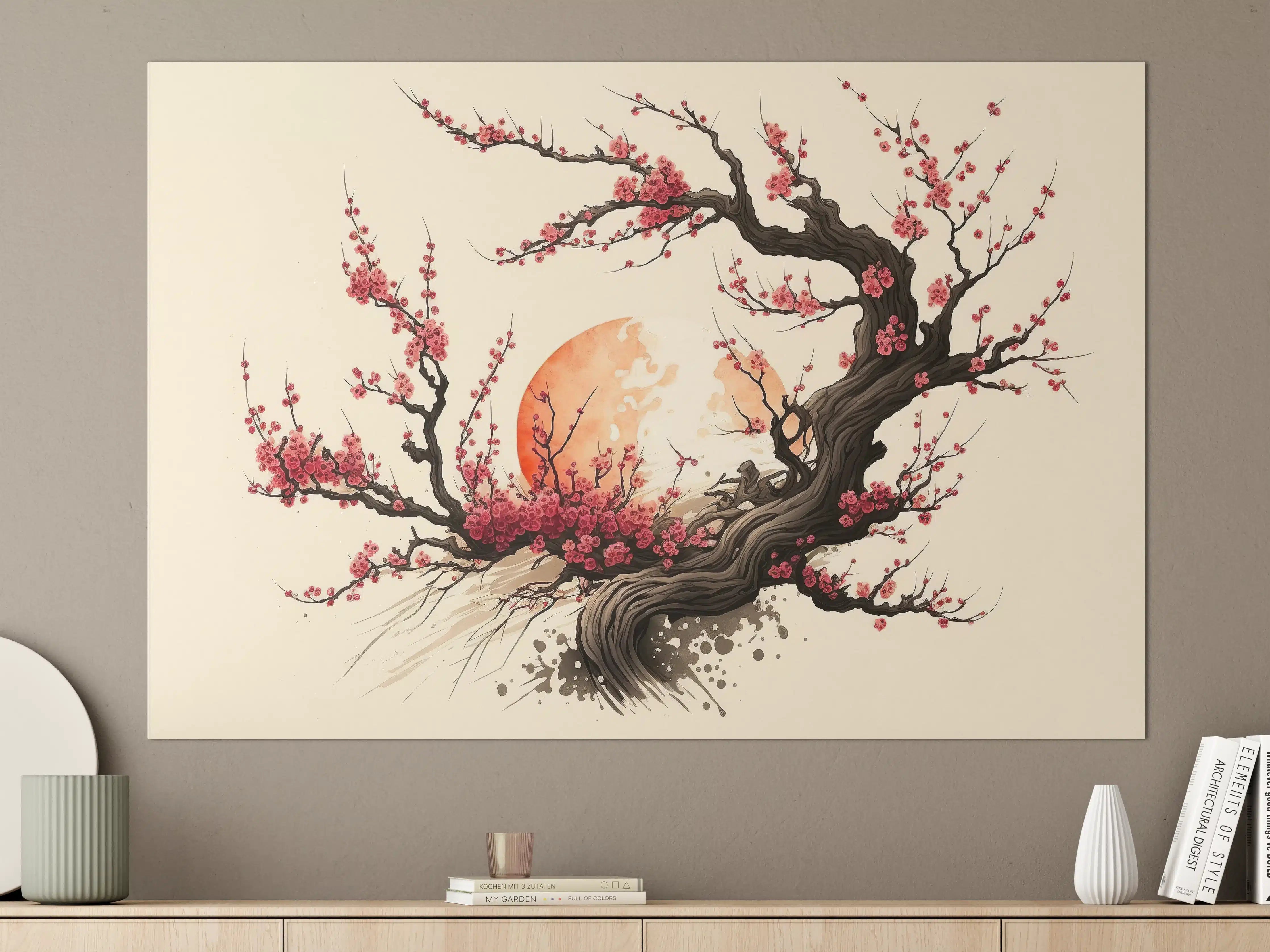 Große Wandbilder - Kirschblüte Sakura Aquarell